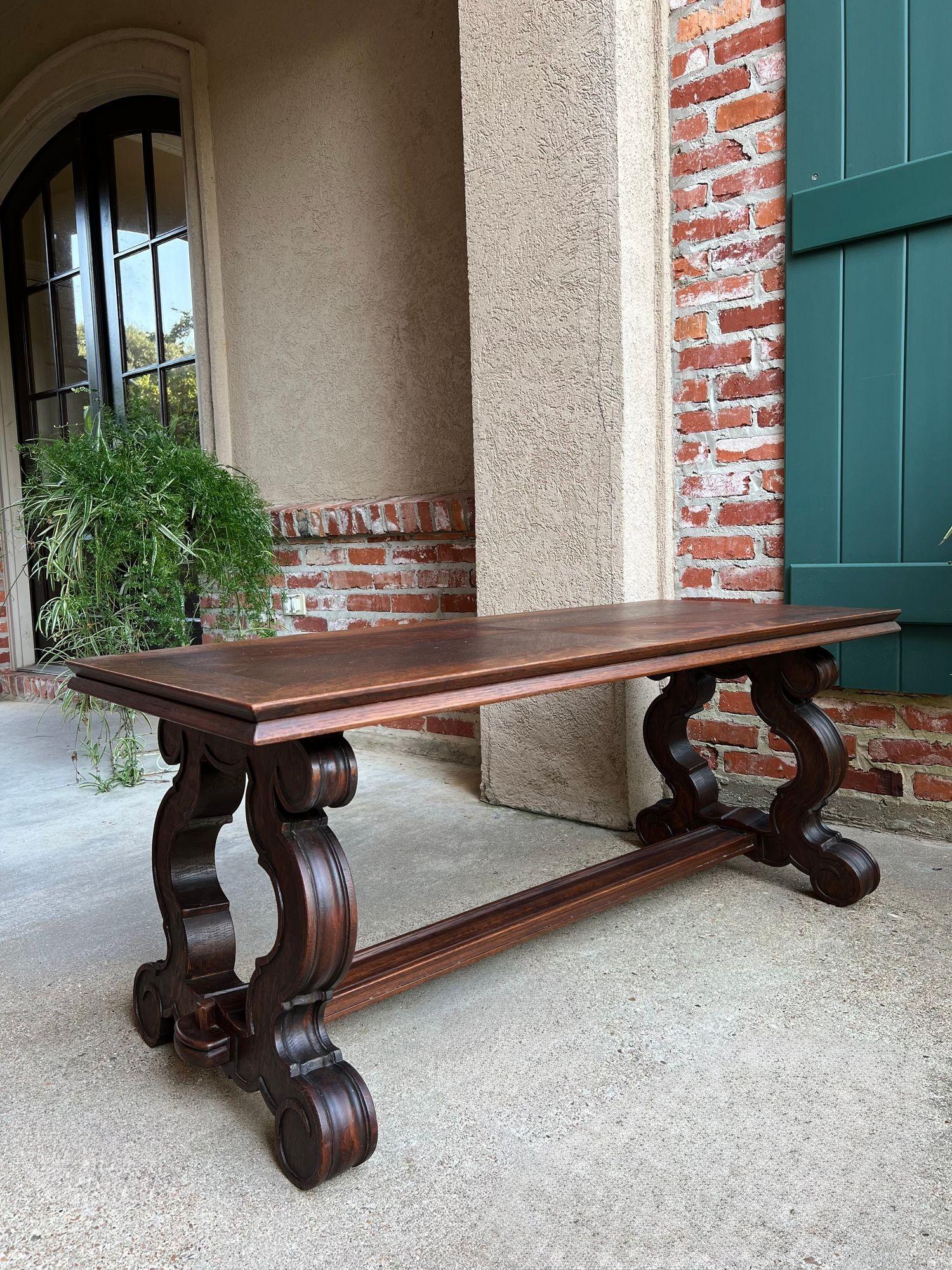 Antique French Coffee Table Banc en chêne sculpté Baroque Window Hall Seat c1900. en vente 5