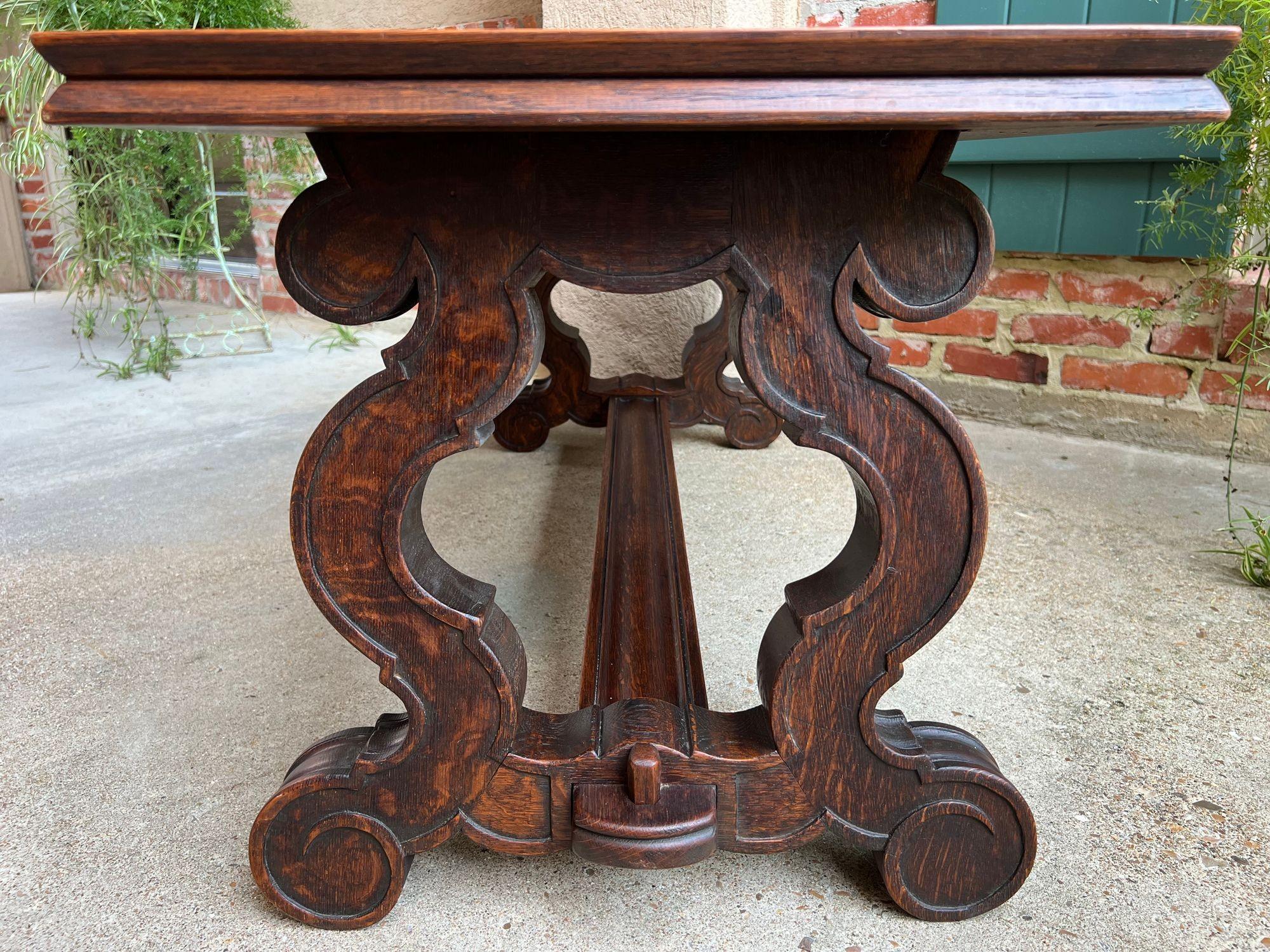 Antique French Coffee Table Banc en chêne sculpté Baroque Window Hall Seat c1900. en vente 8