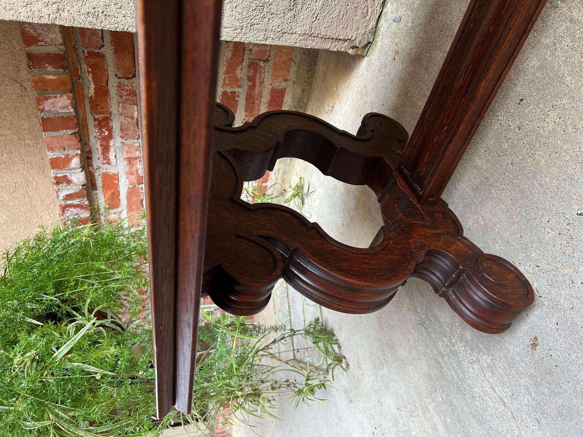 Antique French Coffee Table Banc en chêne sculpté Baroque Window Hall Seat c1900. en vente 9