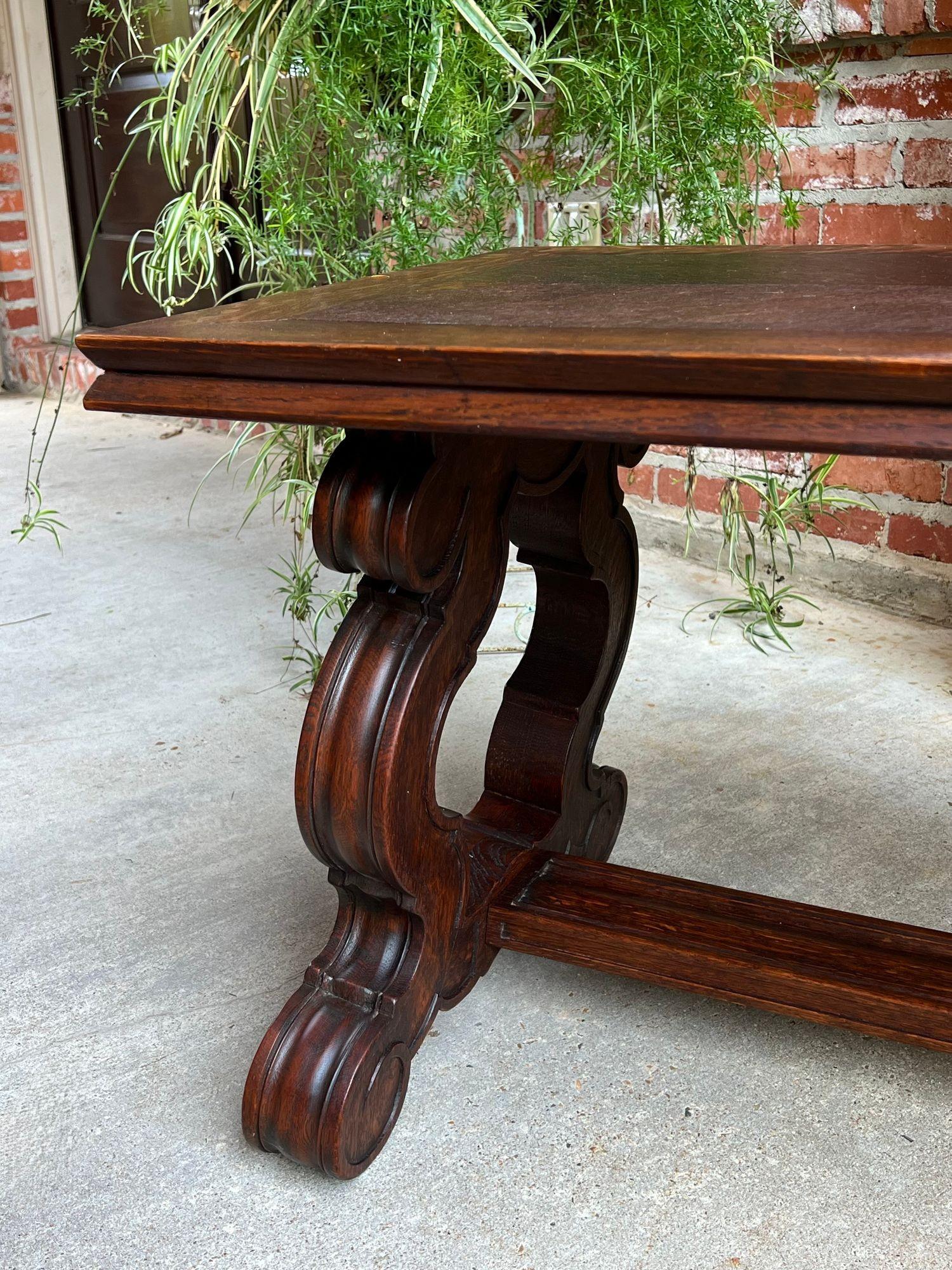 Antique French Coffee Table Banc en chêne sculpté Baroque Window Hall Seat c1900. en vente 10