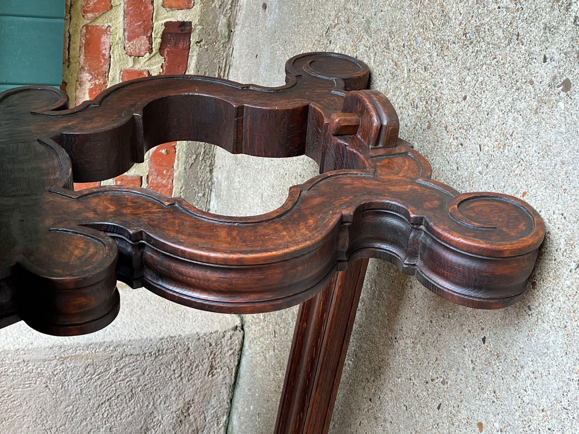 Antique French Coffee Table Banc en chêne sculpté Baroque Window Hall Seat c1900. en vente 11