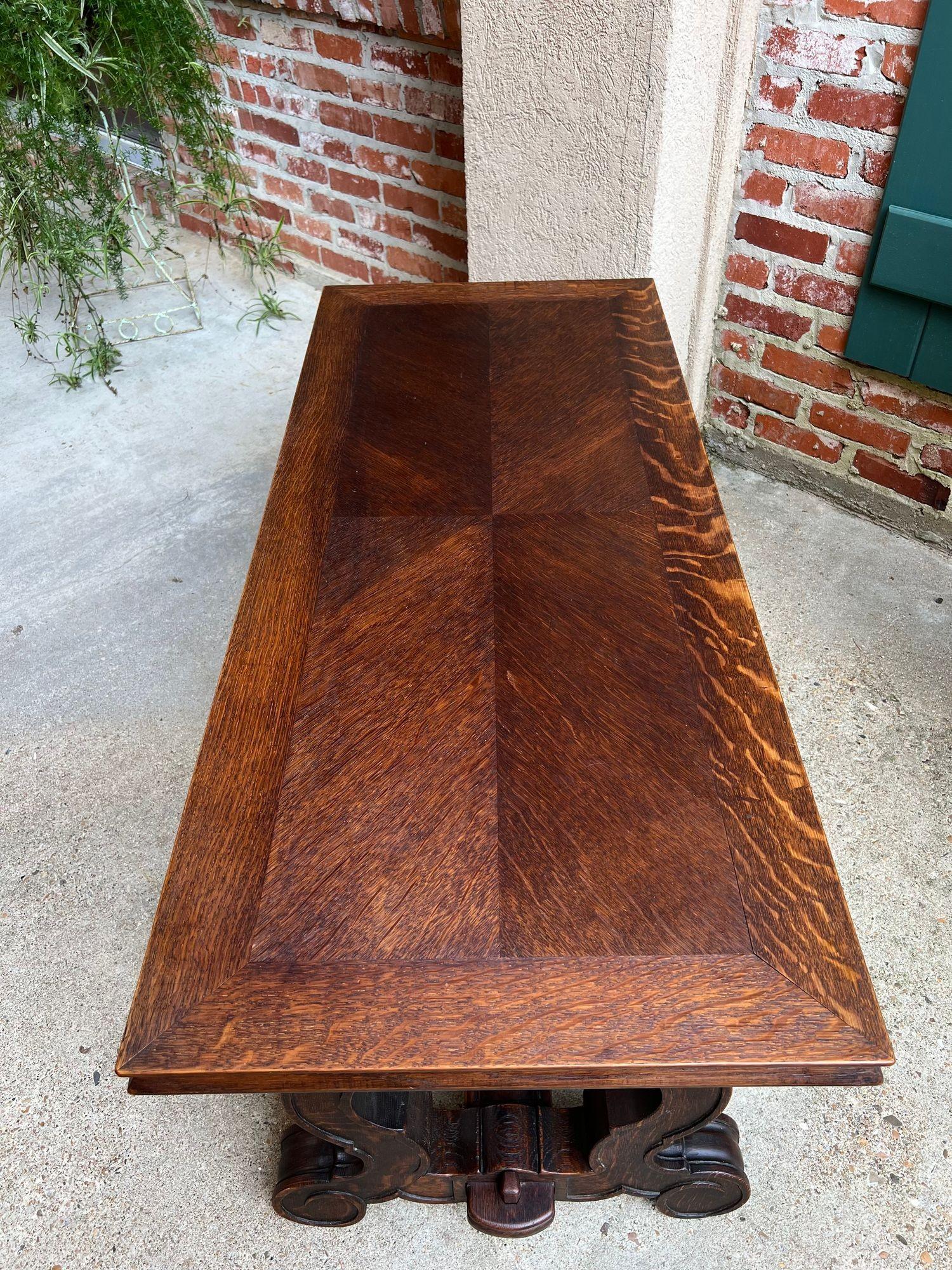 Antique French Coffee Table Banc en chêne sculpté Baroque Window Hall Seat c1900. en vente 12