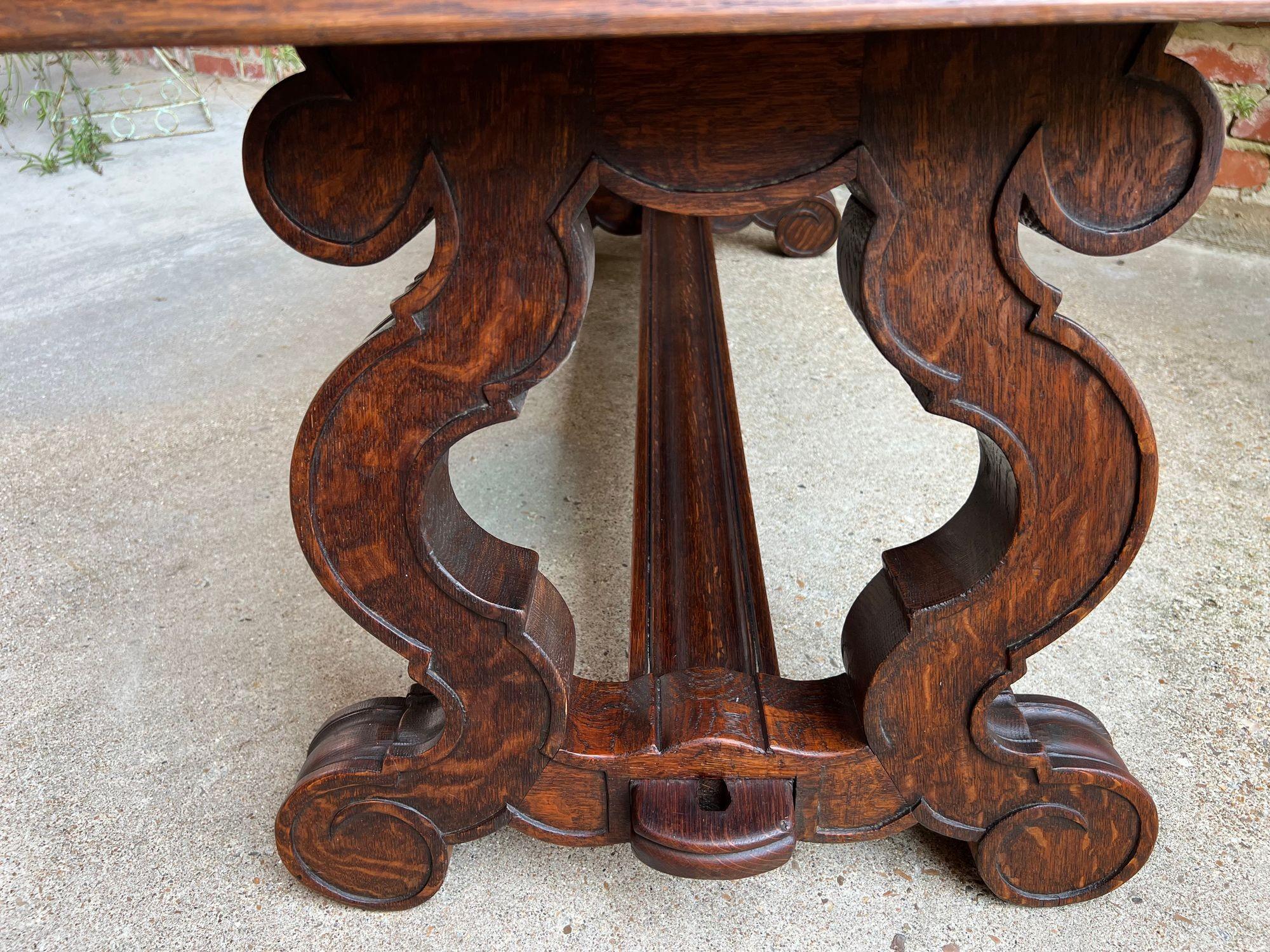 Antique French Coffee Table Banc en chêne sculpté Baroque Window Hall Seat c1900. en vente 1