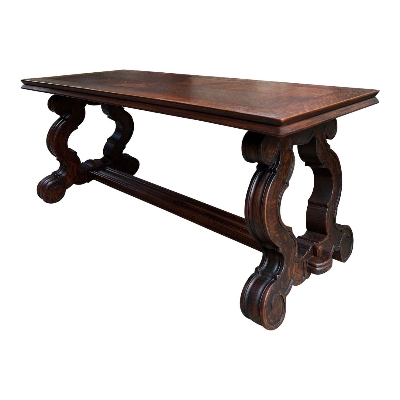Antique French Coffee Table Banc en chêne sculpté Baroque Window Hall Seat c1900. en vente