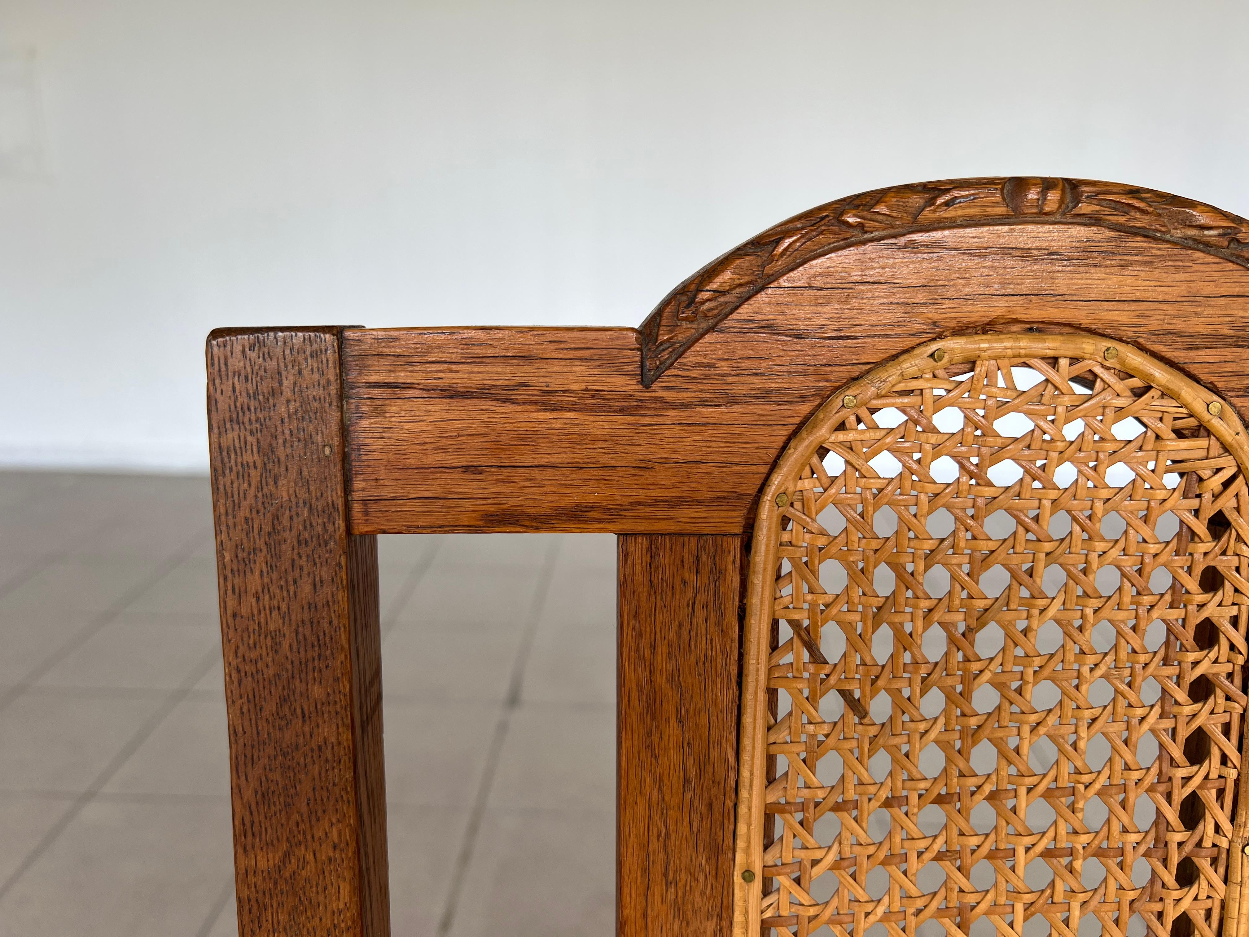 Sedie da pranzo in rattan Antique French Coloni - Set di 6 in vendita 5