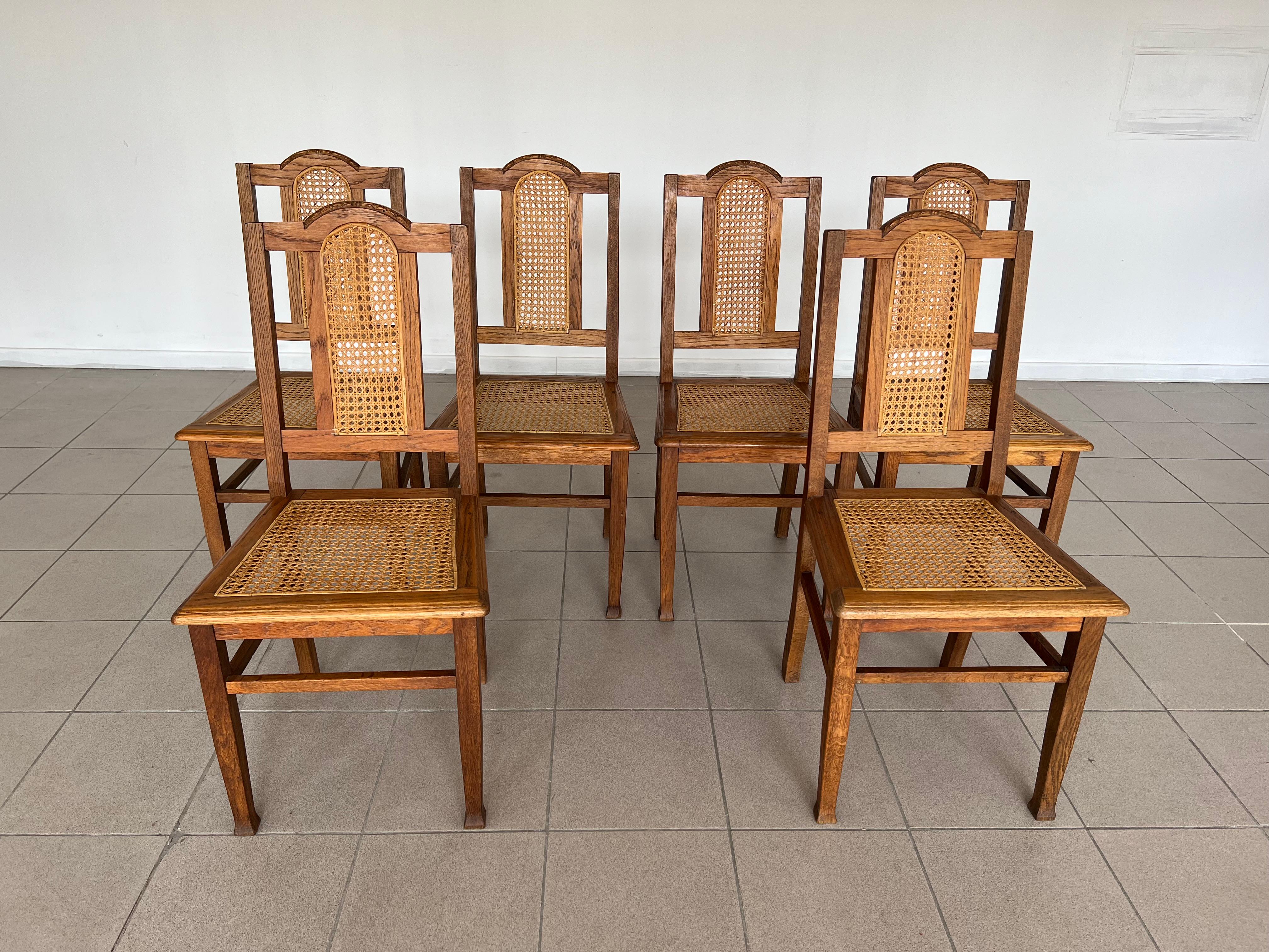 Stile provenzale Sedie da pranzo in rattan Antique French Coloni - Set di 6 in vendita