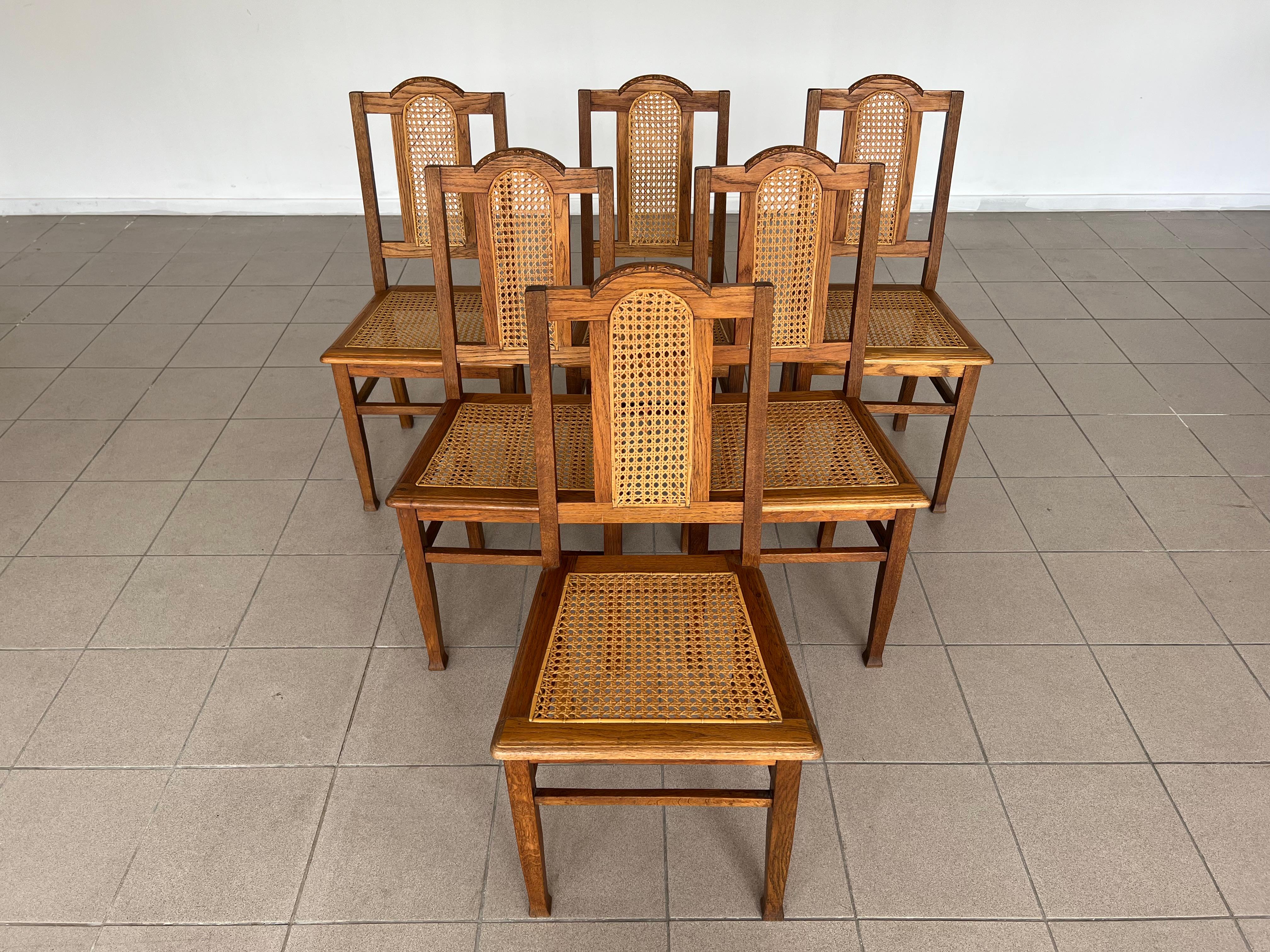 Sedie da pranzo in rattan Antique French Coloni - Set di 6 In condizioni buone in vendita a Bridgeport, CT