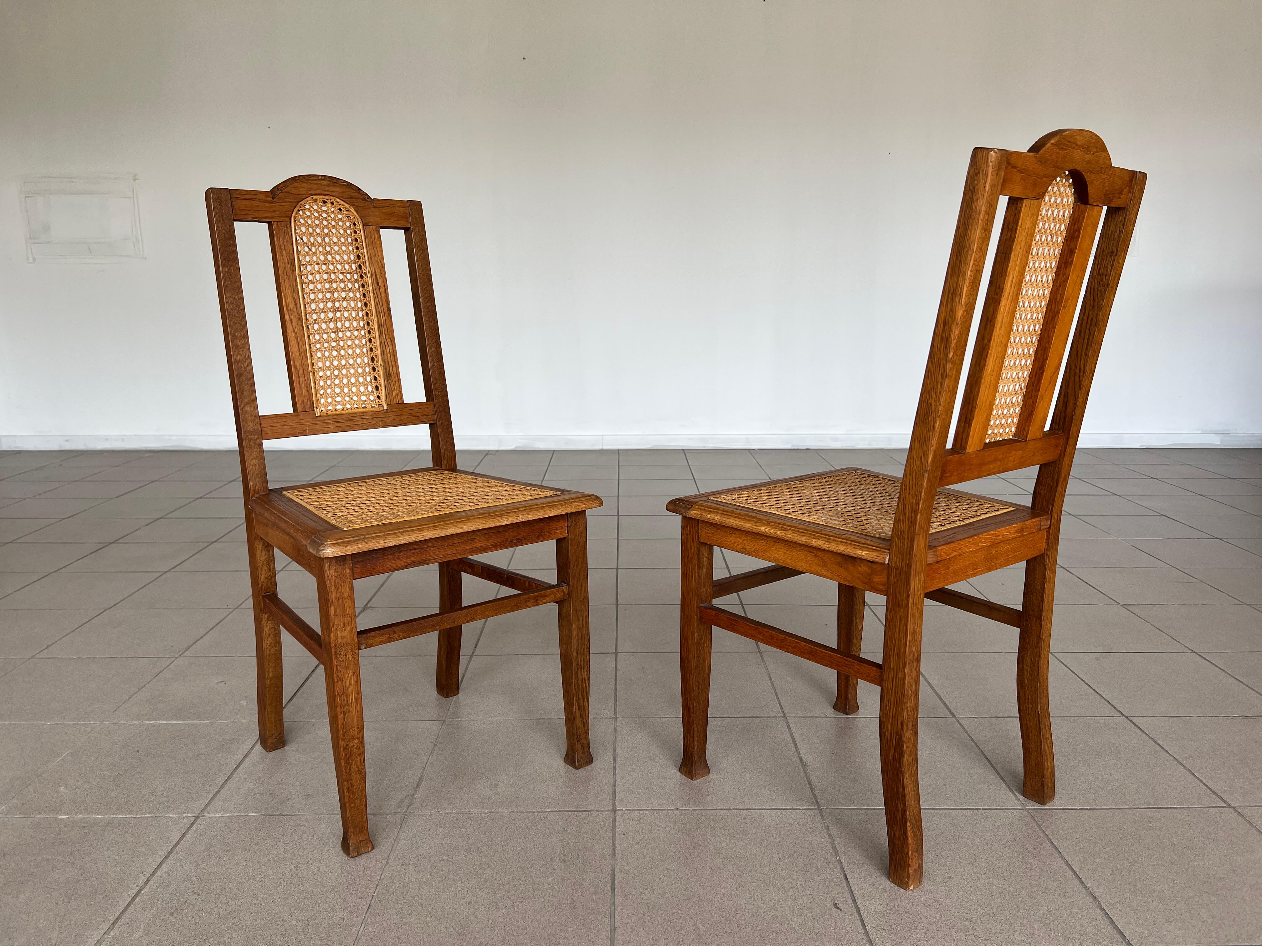 Sedie da pranzo in rattan Antique French Coloni - Set di 6 in vendita 1