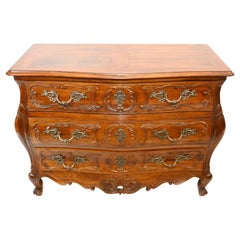 Antique French Commode Country Bombe Chest Drawers 1900