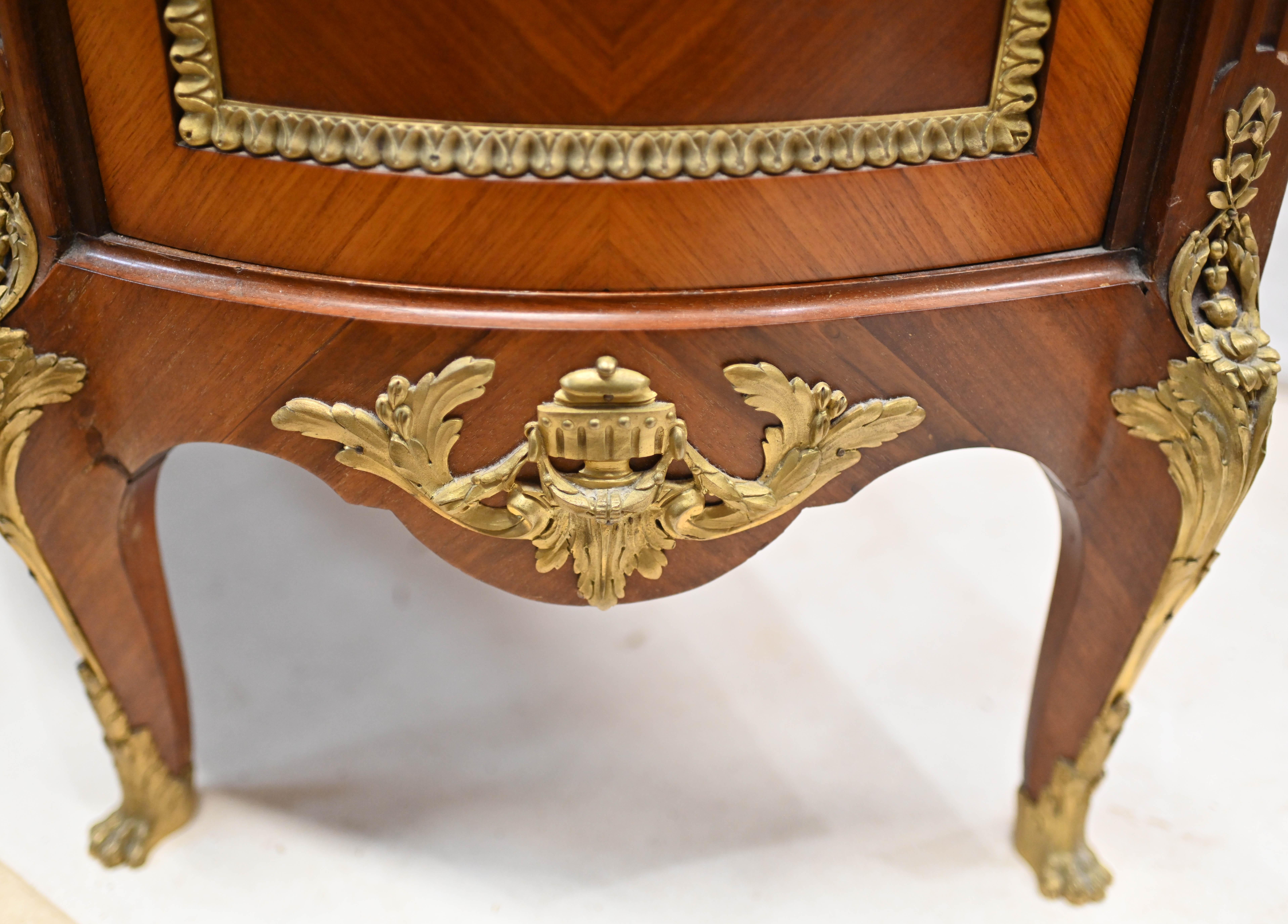 Antique French Commode Neo Classical Inlay Demi Lune 9