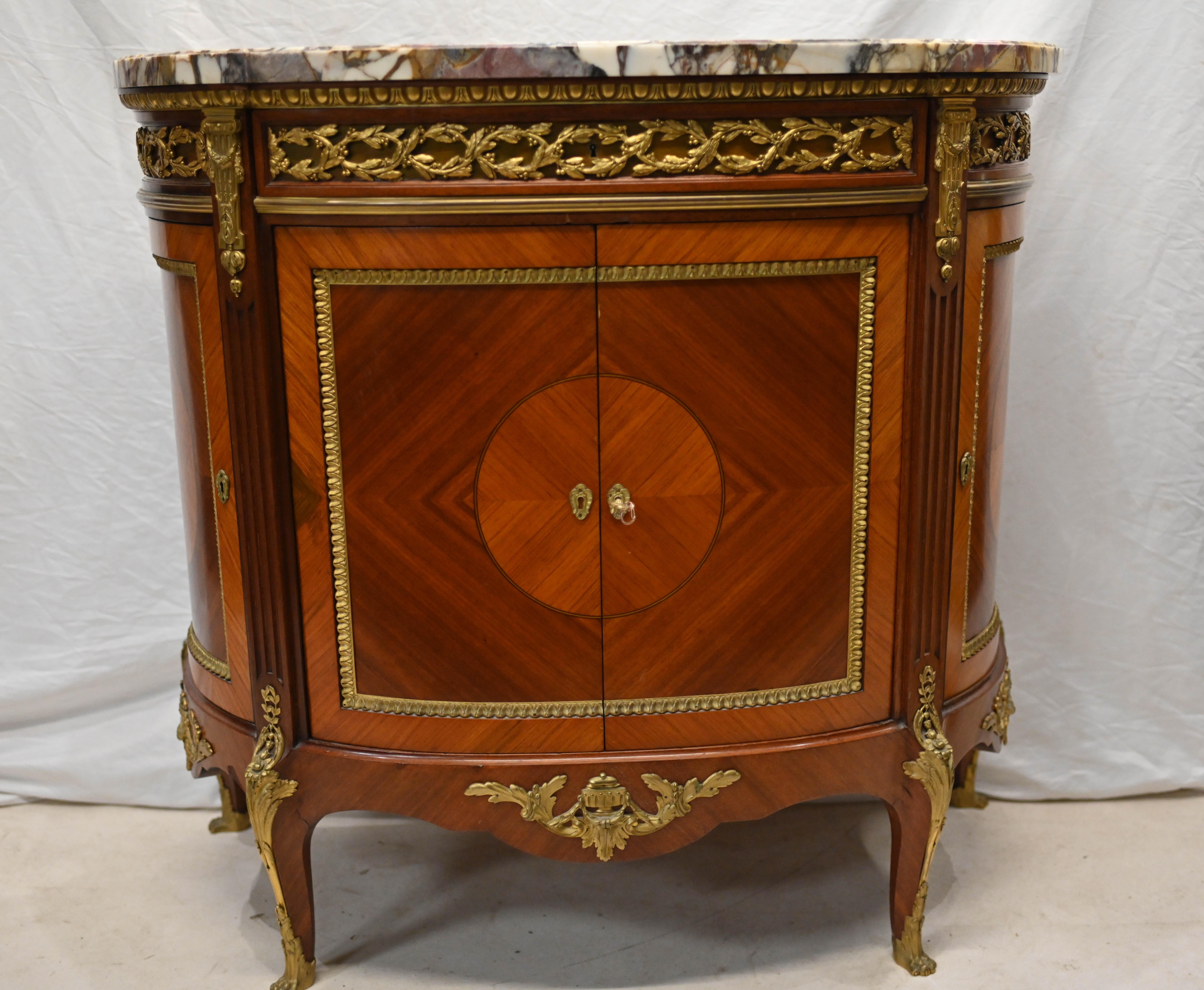 Antique French Commode Neo Classical Inlay Demi Lune In Good Condition In Potters Bar, GB