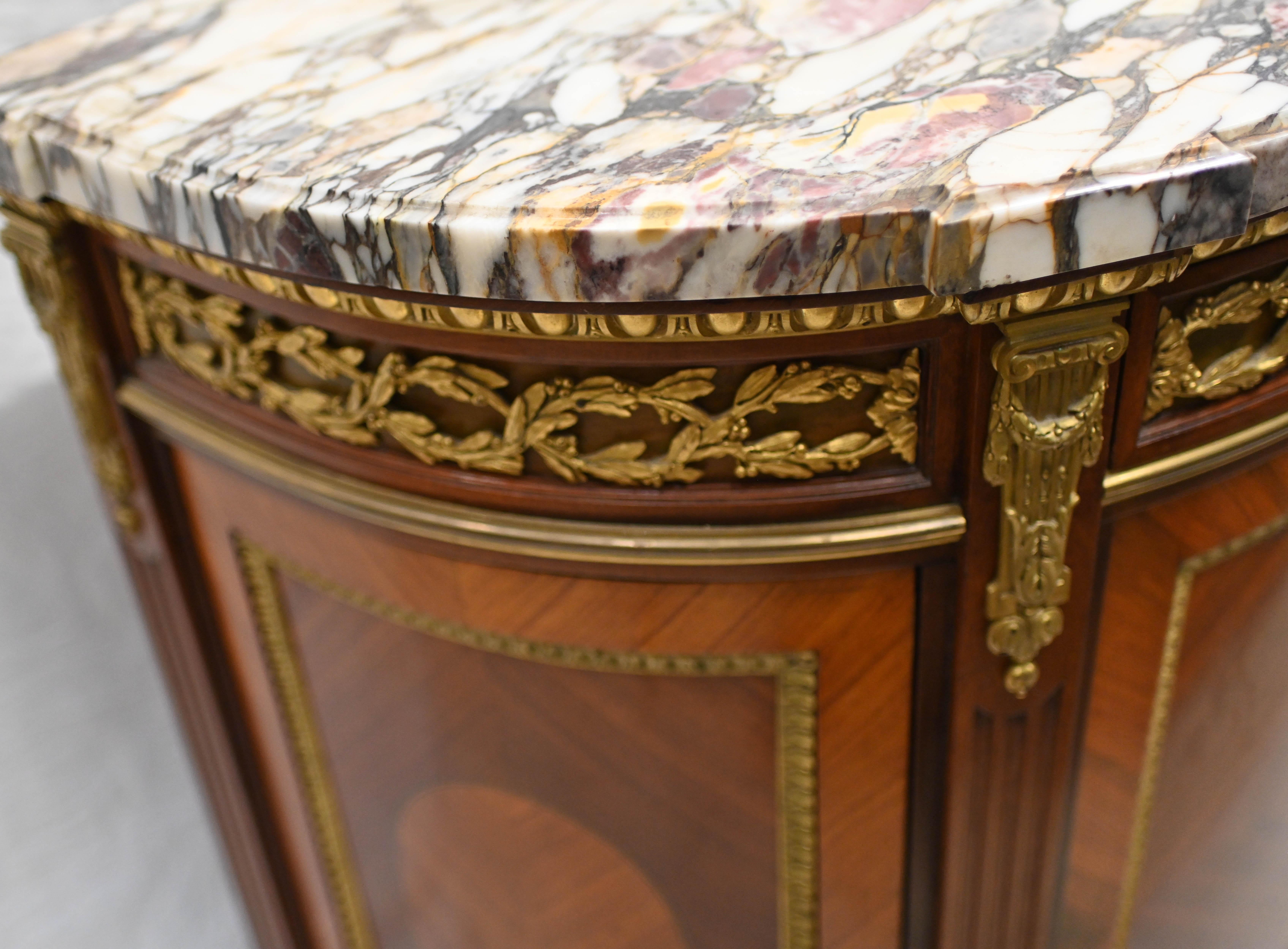 Antique French Commode Neo Classical Inlay Demi Lune 1