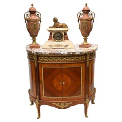 Ancienne commode française Demi Lune incrustée de style néoclassique