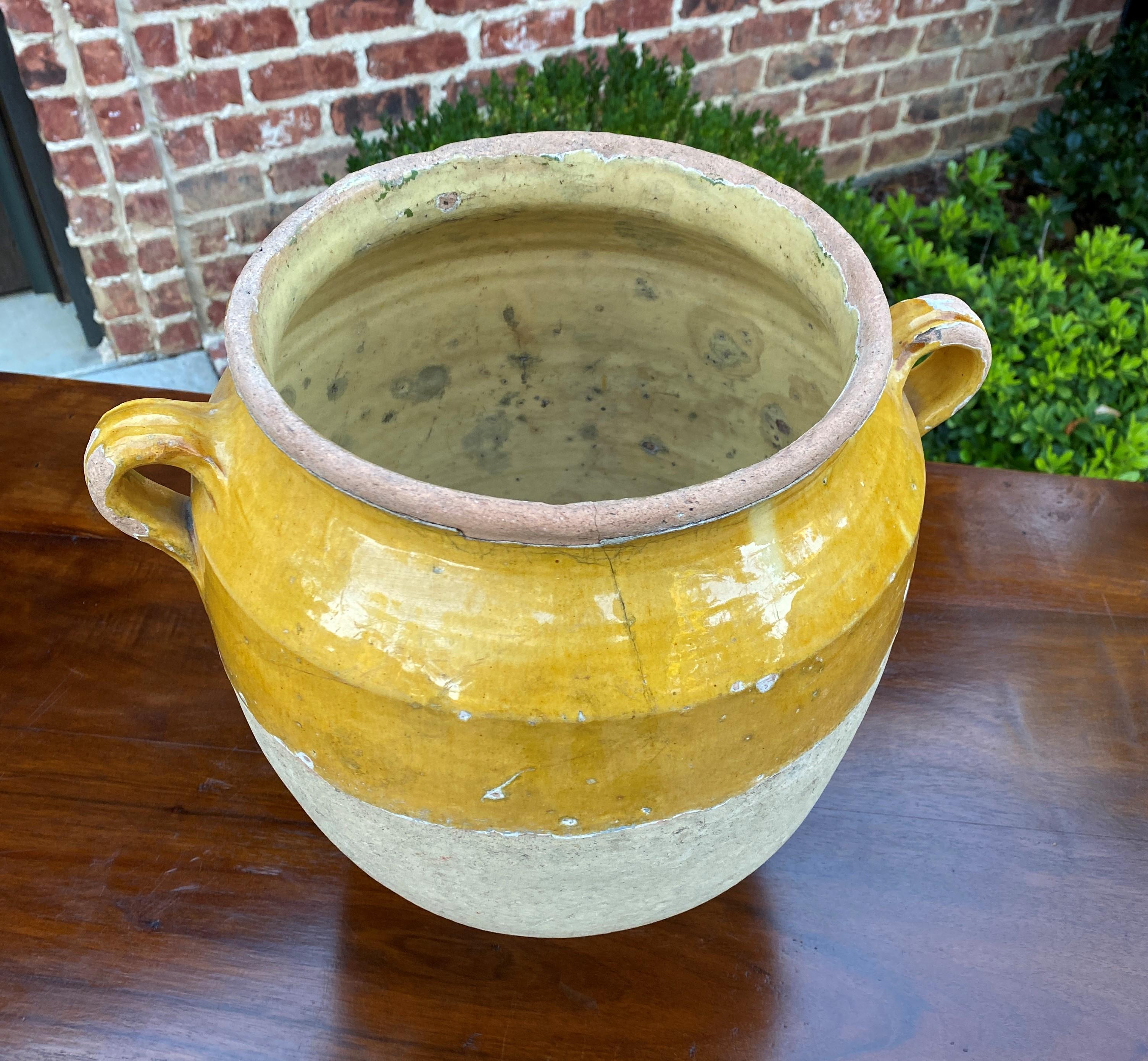 Antique French Confit Pot Large Gold Yellow Glazed Pottery Jar Earthenware #2 4