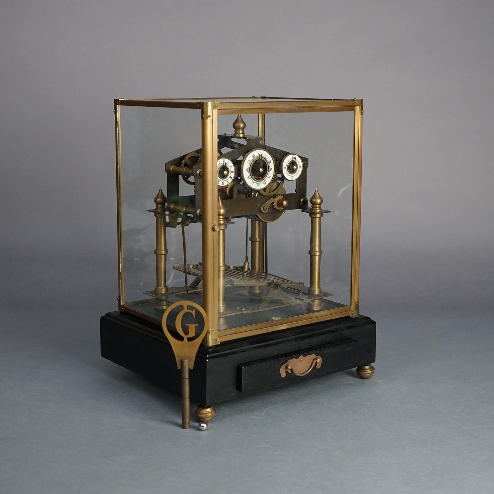 Antiquité française Congreve Rolling Ball Skeleton Clock 19thC

Dimensions : 16''H x 12.5''W x 11.75''D