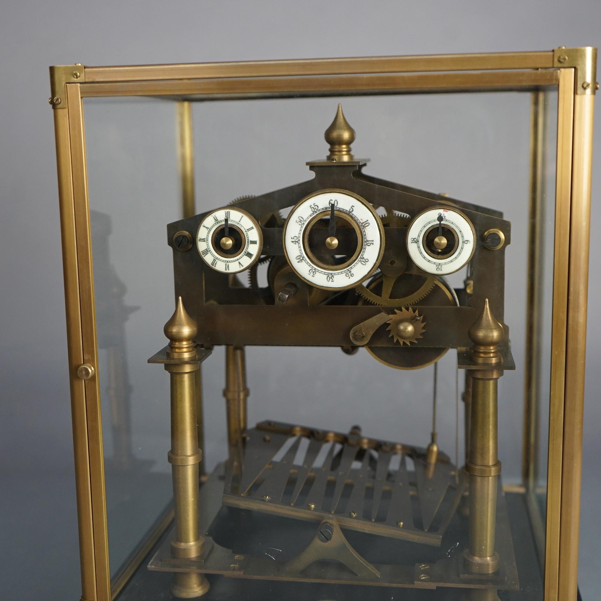 Français Antiquité française Congreve Rolling Ball Skeleton Clock 19thC