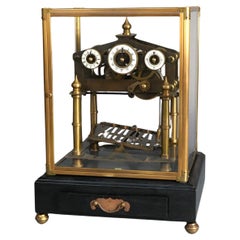 Antiquité française Congreve Rolling Ball Skeleton Clock 19thC