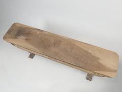 Antique French Console or Sofa Table Gilded Accents, Old Paint and a Walnut Top