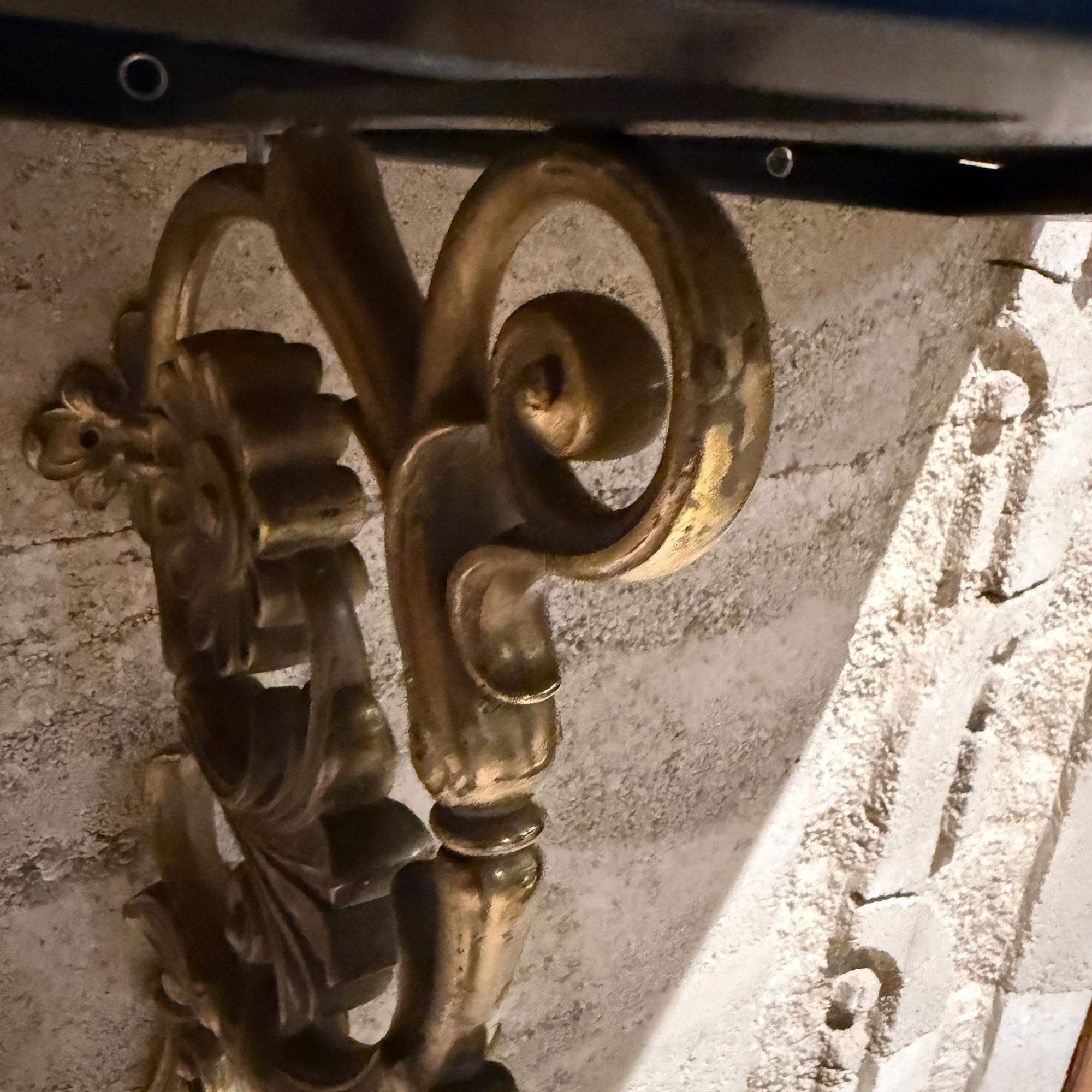 Antique French Console Table Bronze Ornate Support New Stone For Sale 5