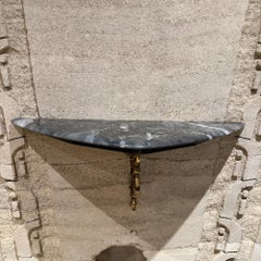 Antique French Console Table Bronze Ornate Support New Stone