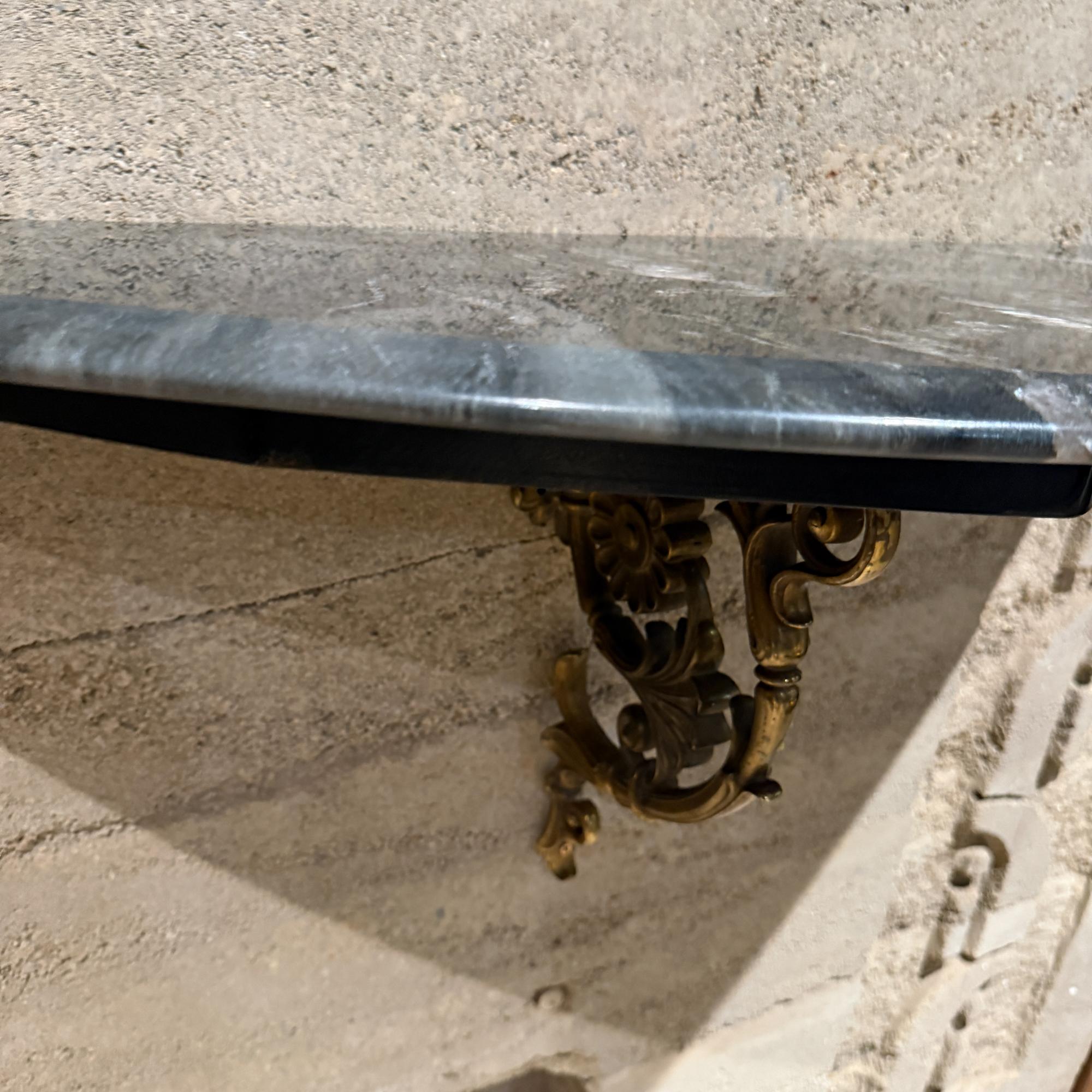 Antique French Console Table Bronze Ornate Support New Stone For Sale 1