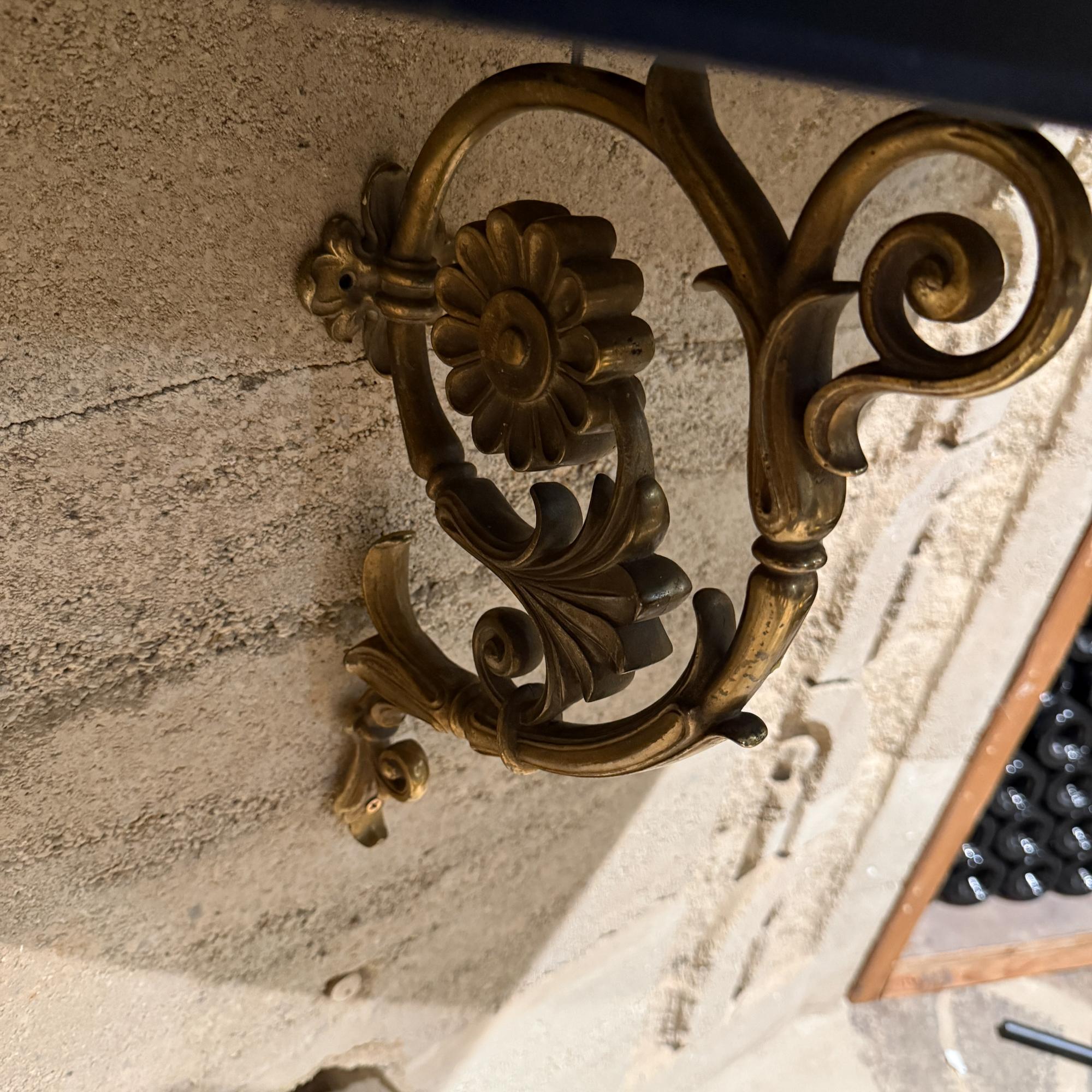 Antique French Console Table Bronze Ornate Support New Stone For Sale 2