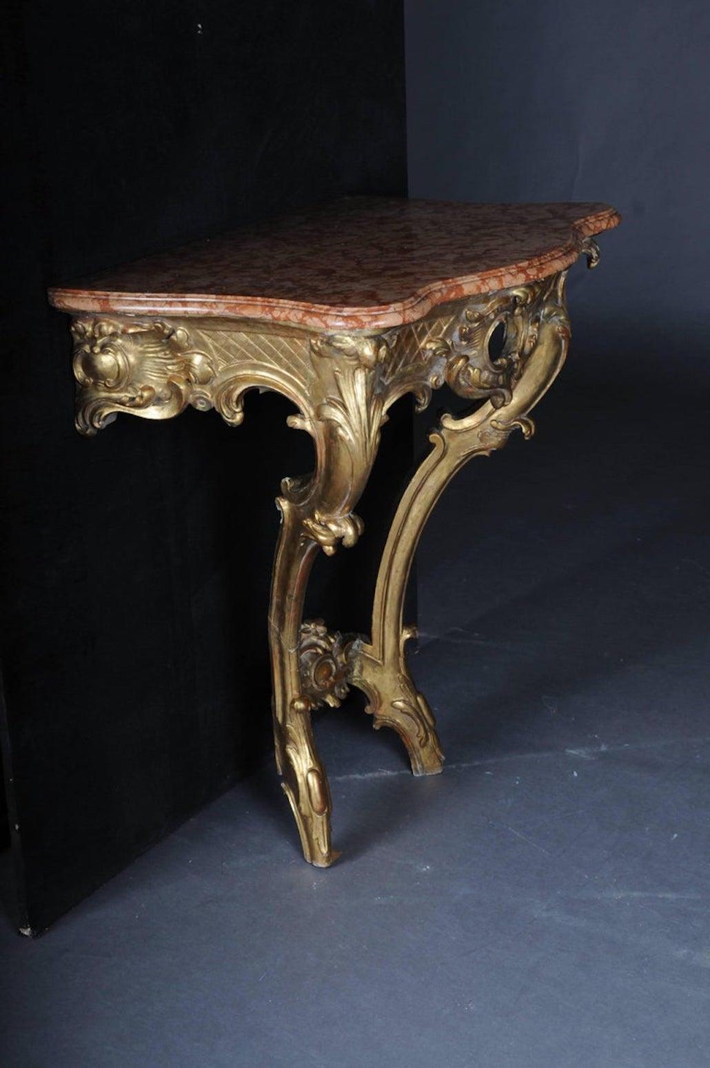 Rococo Antique French Console Table, circa 1790-1810 For Sale