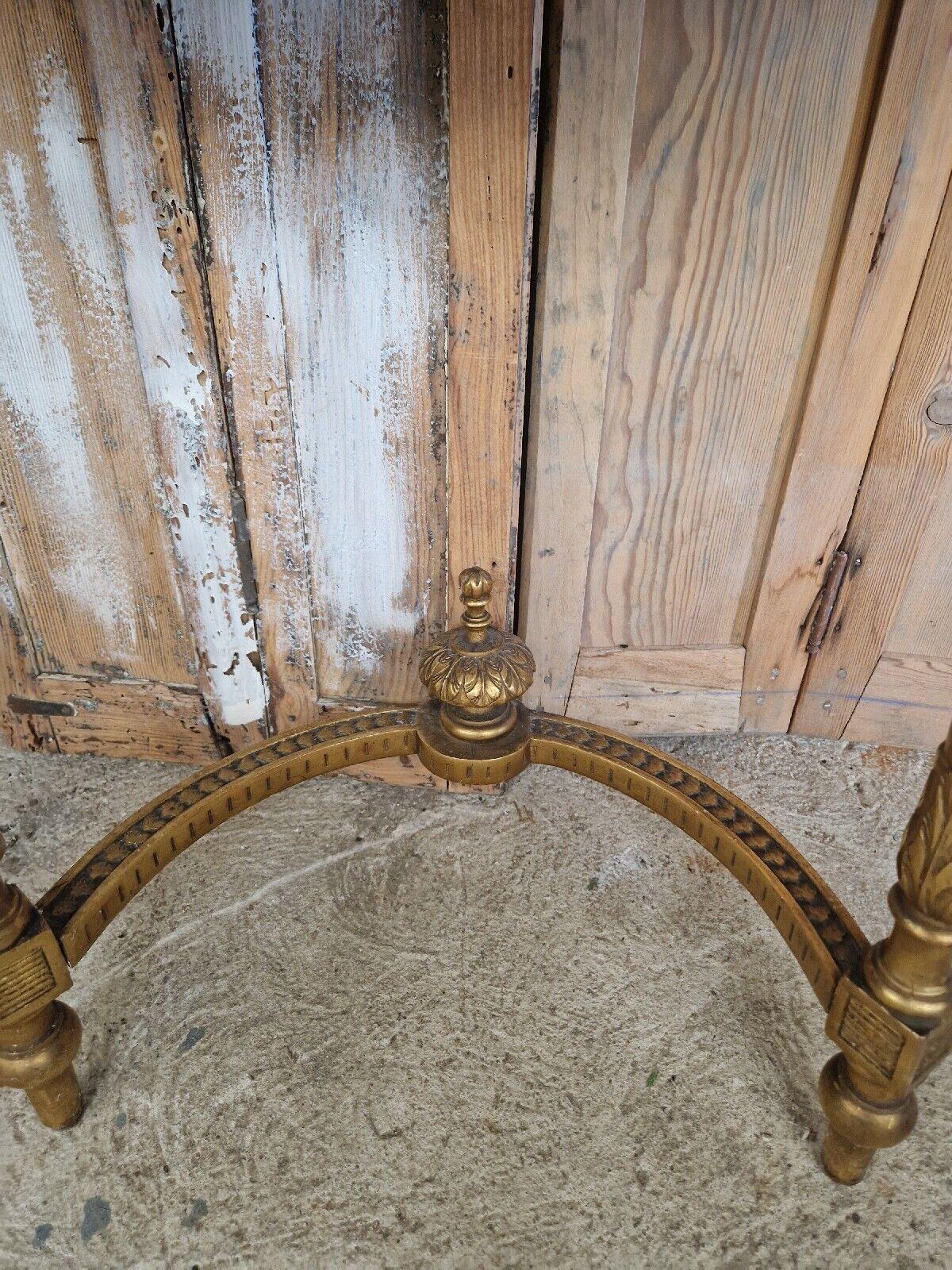 Antique French Console Table Louis XVI Style with Marble Top In Good Condition For Sale In Buxton, GB