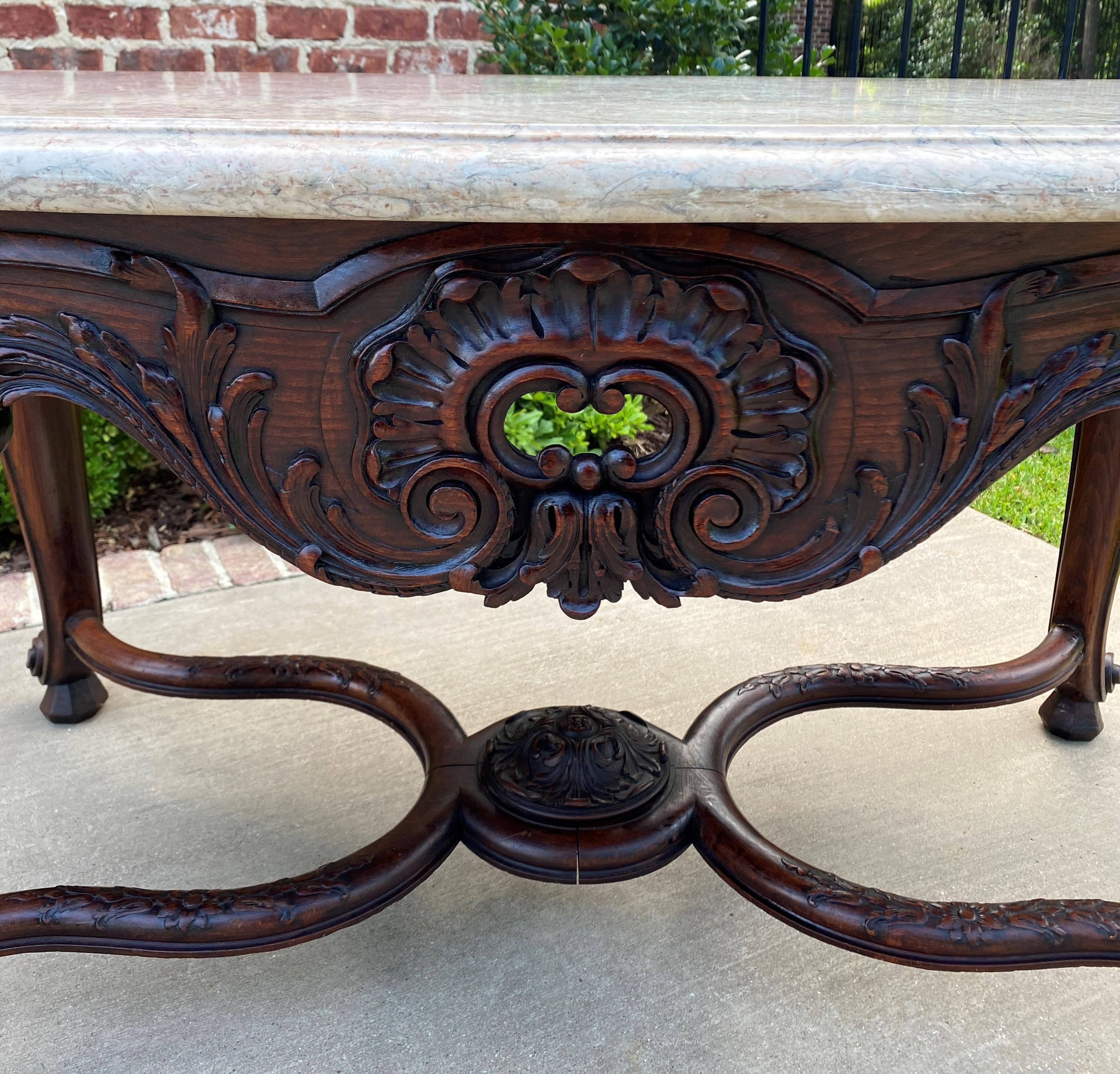 antique french console table with marble top