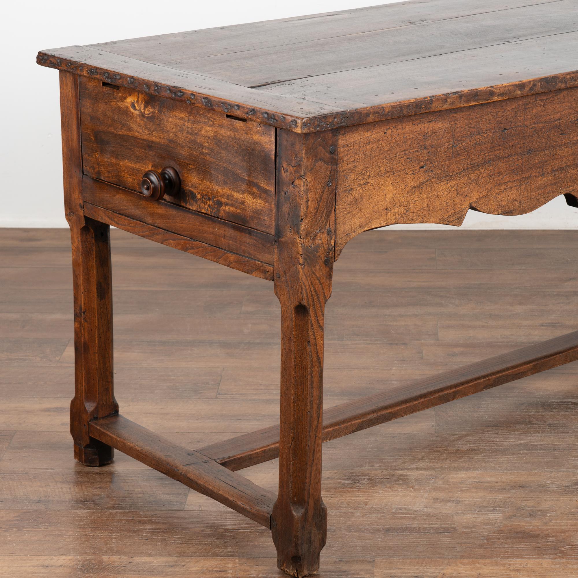 Wood Antique French Console Table With Drawers, circa 1800-40