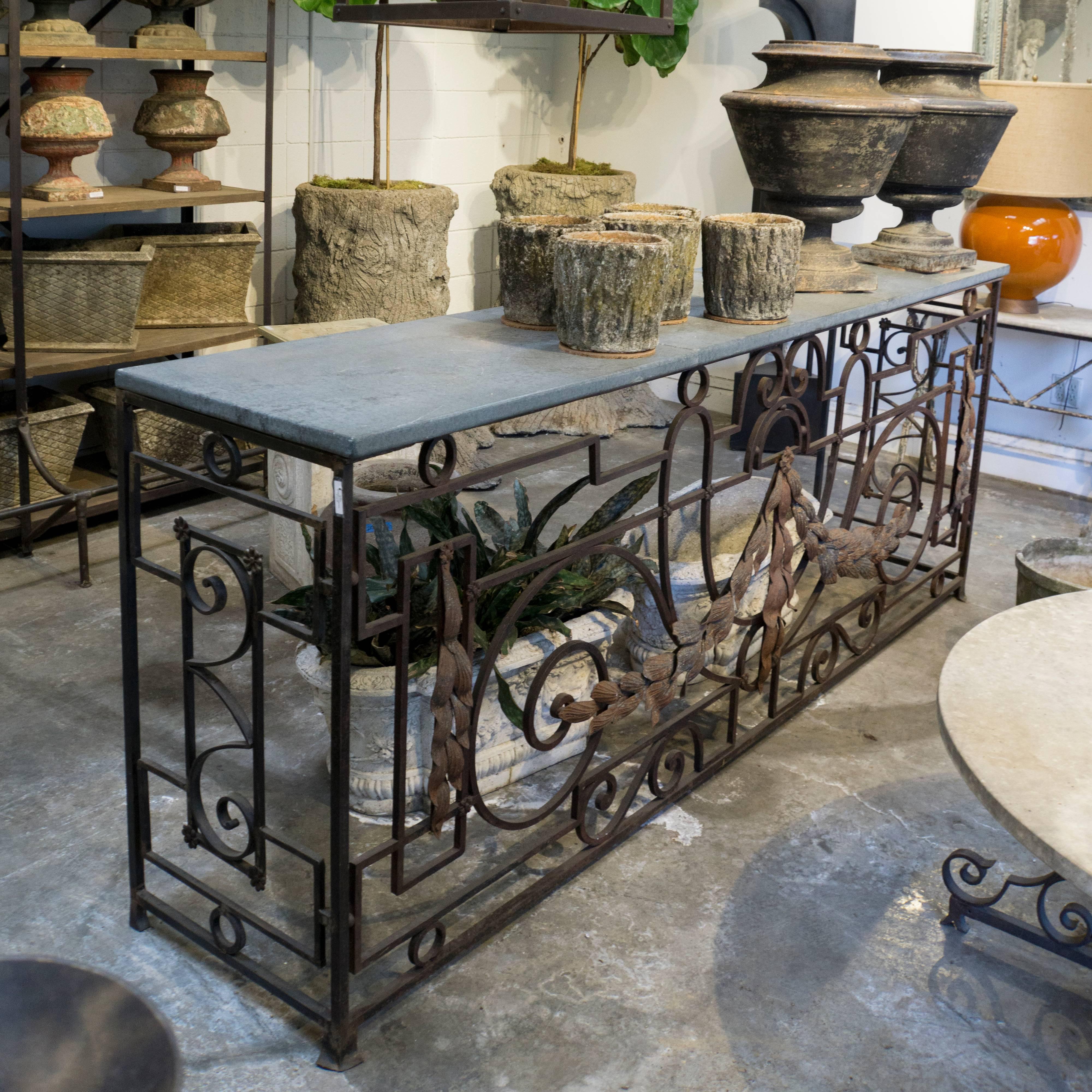 Antique French Console Table with New Stone Top, circa 1880 For Sale 1