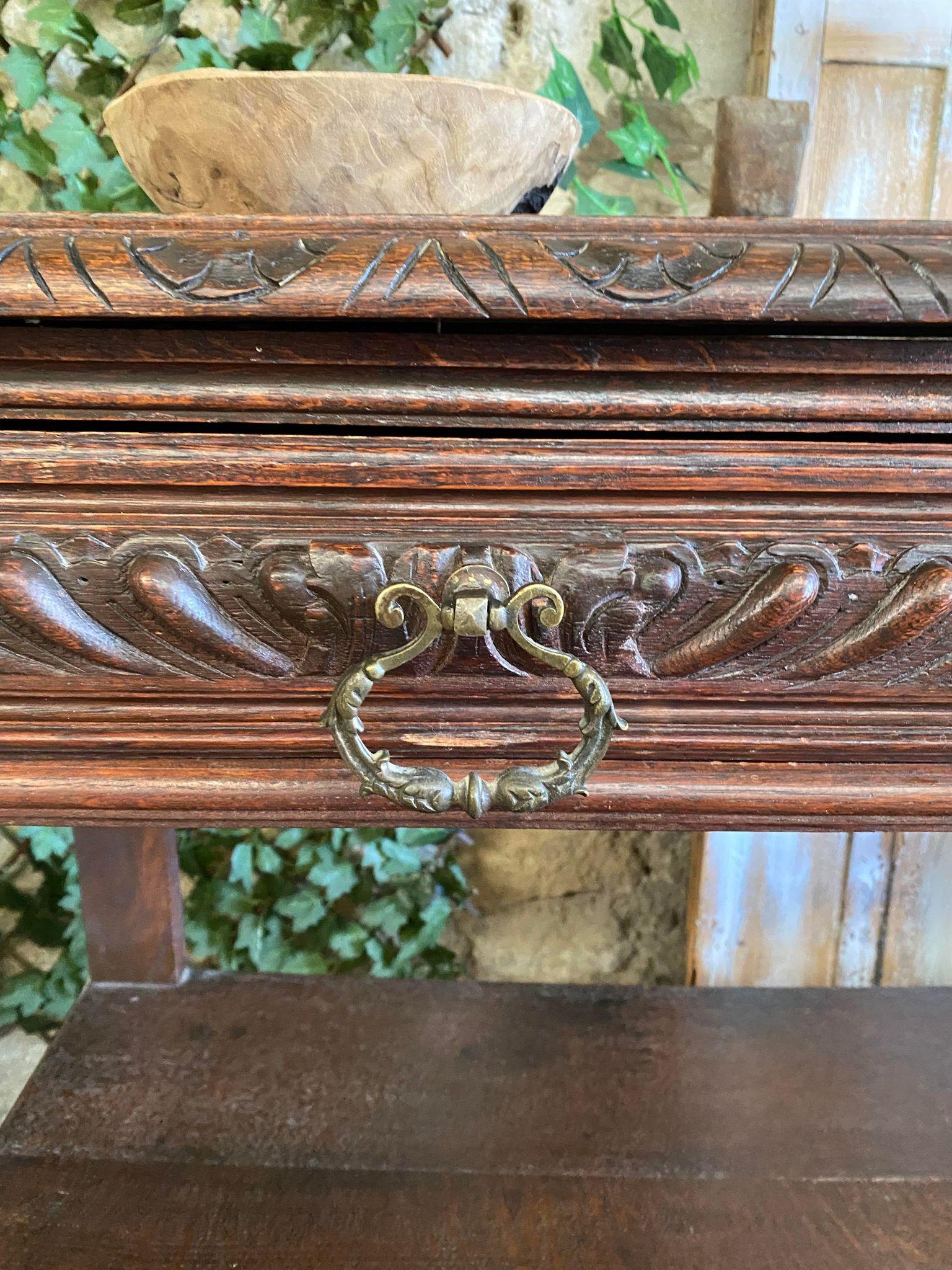 19th Century French Console Serving Table Marble Top 14