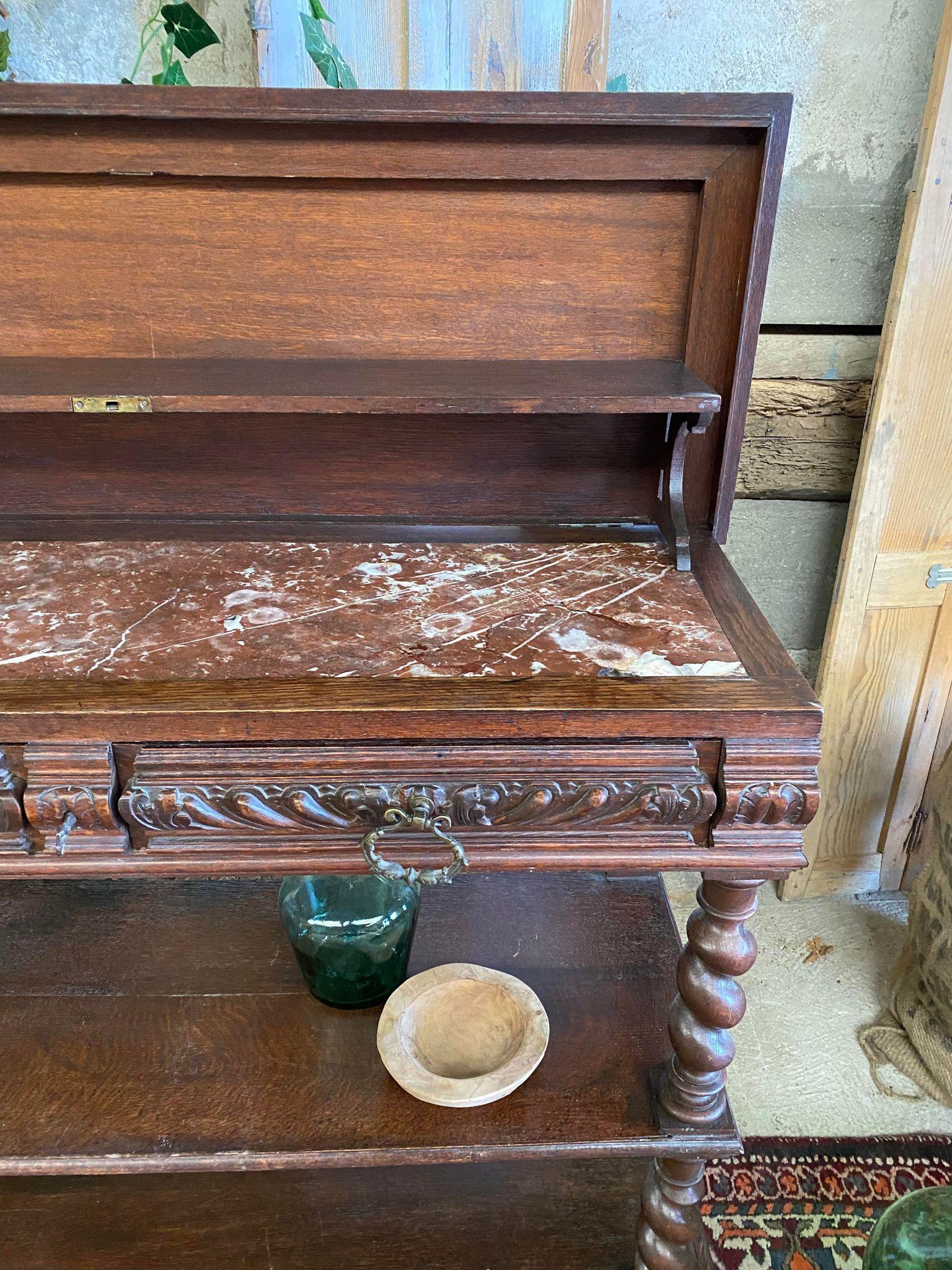 19th Century French Console Serving Table Marble Top 1