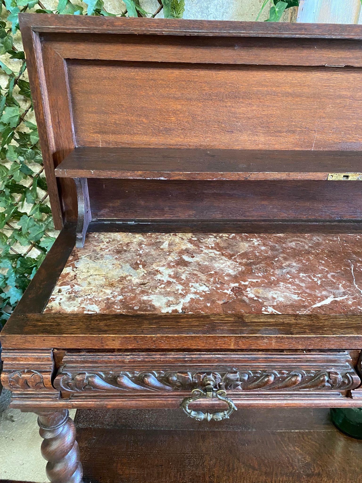 19th Century French Console Serving Table Marble Top 3