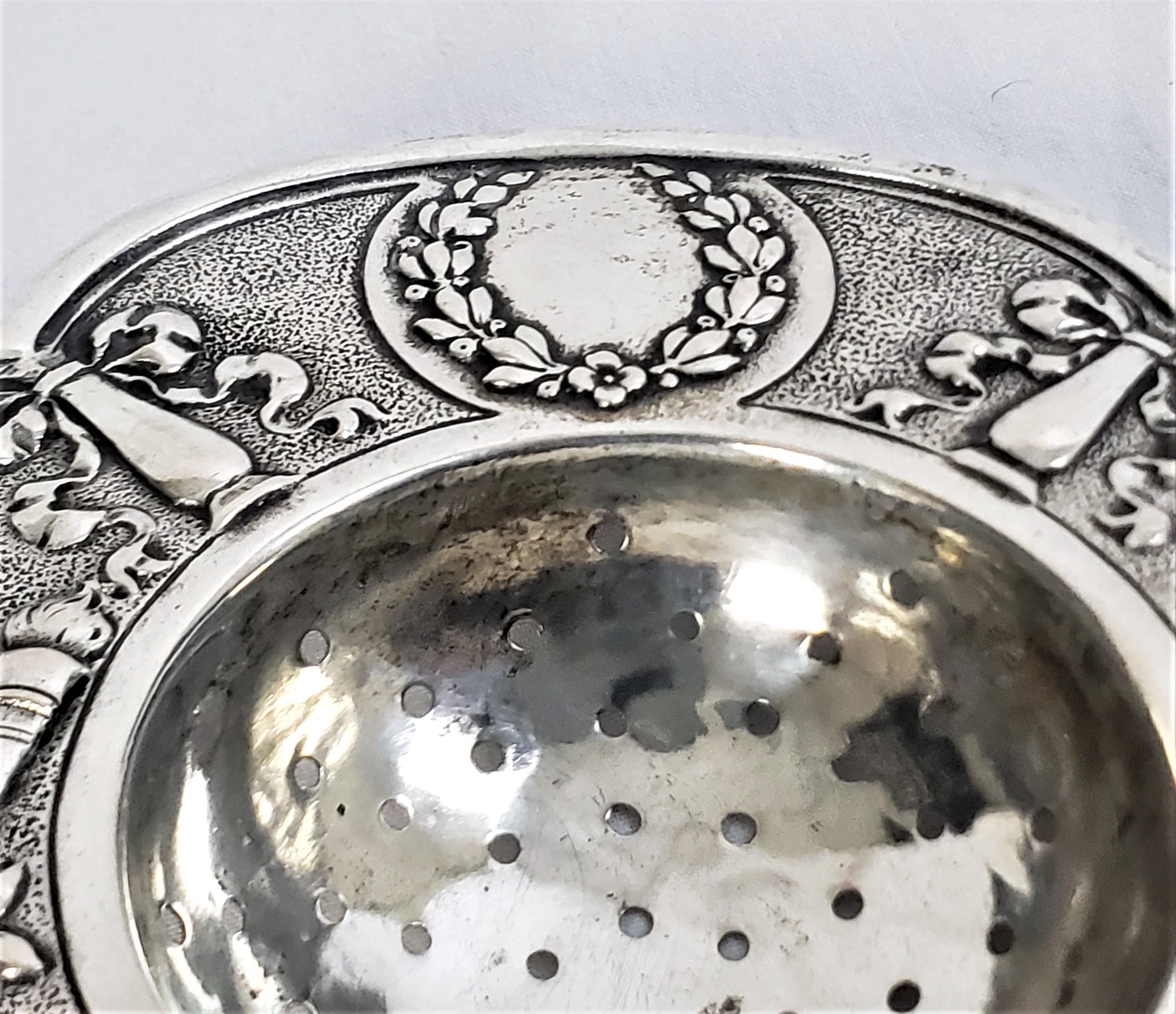 Antique French Continental .800 Silver Tea Strainer In Good Condition For Sale In Hamilton, Ontario