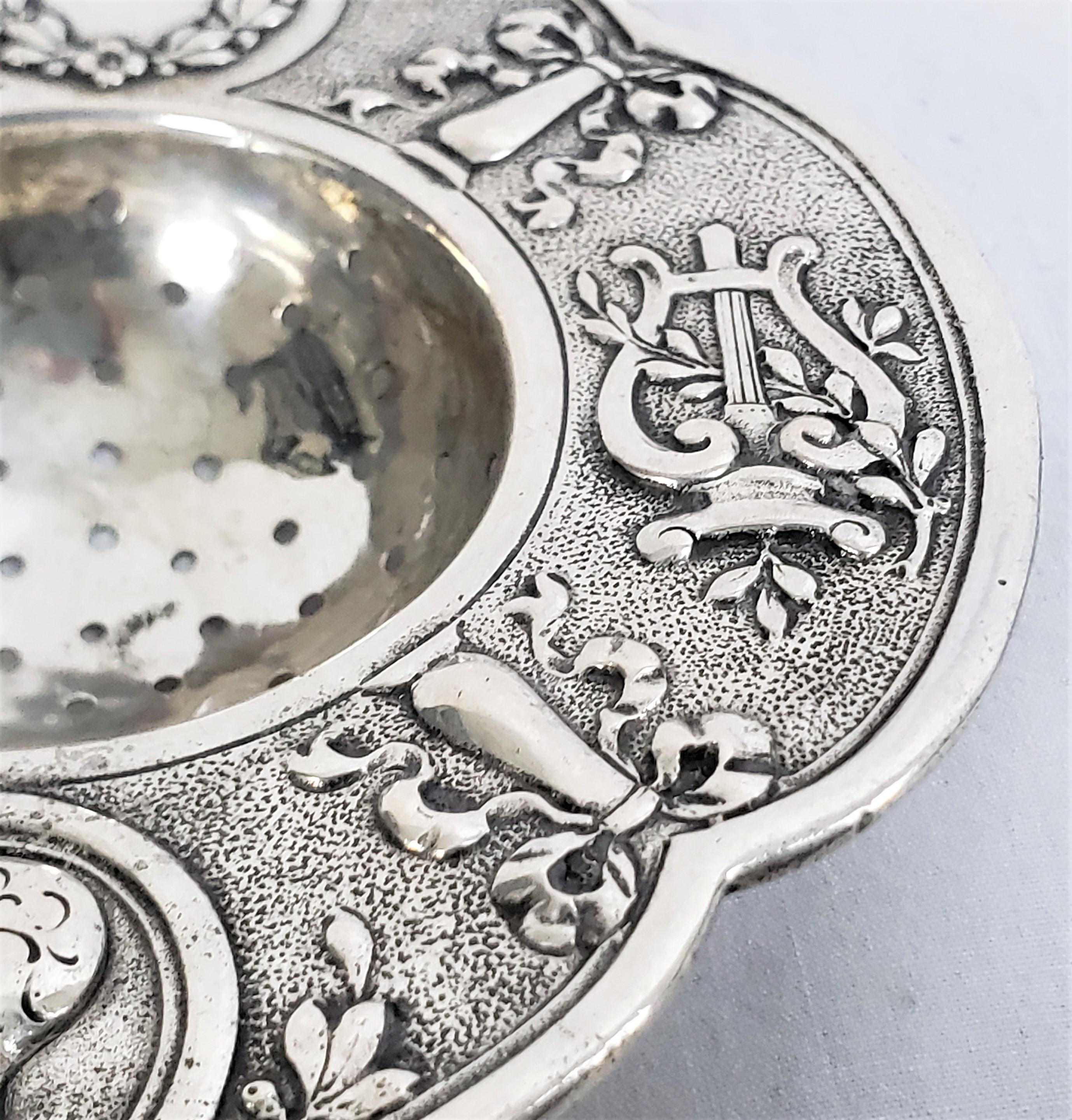 19th Century Antique French Continental .800 Silver Tea Strainer For Sale