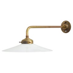 Antique French Coolie Glass Brass Wall Light
