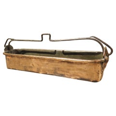 Antique French Copper and Wrought Iron Poissonniere Fish Poacher, 19th Century