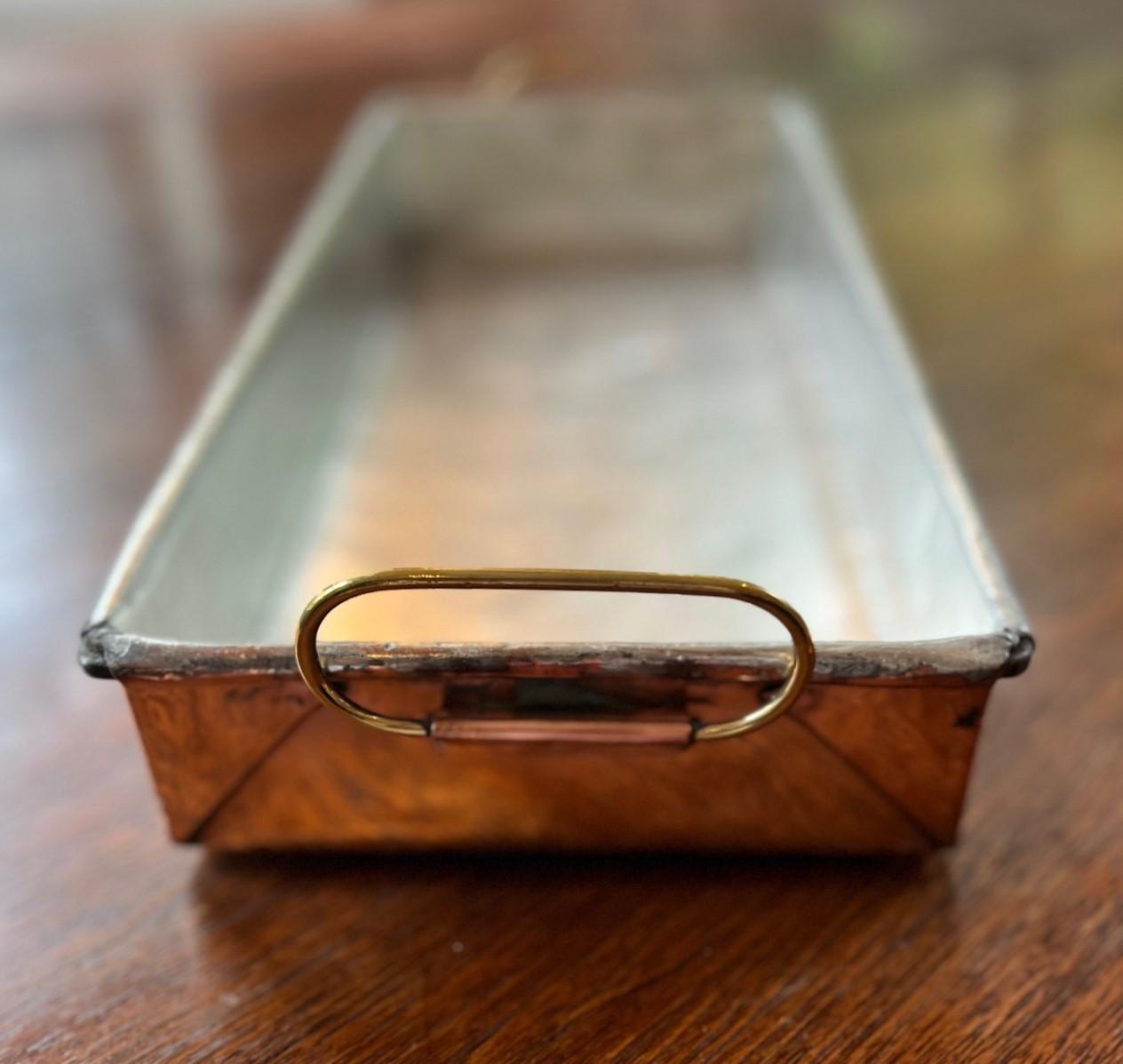 Early 20th Century Antique French Copper Bain Marie with Brass Handles - Retinned and Polished