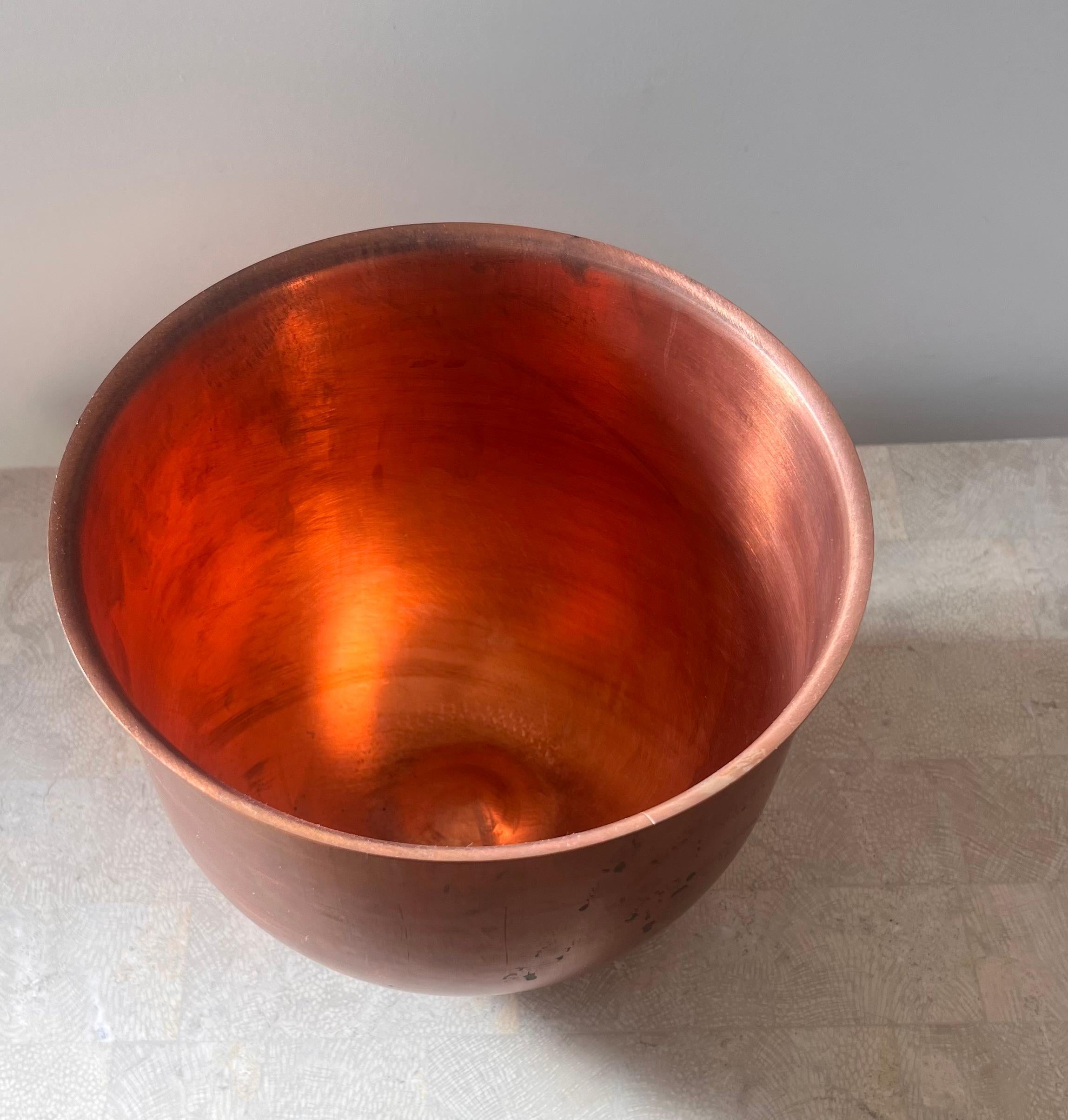French Provincial Antique French copper bowl, 19th century For Sale