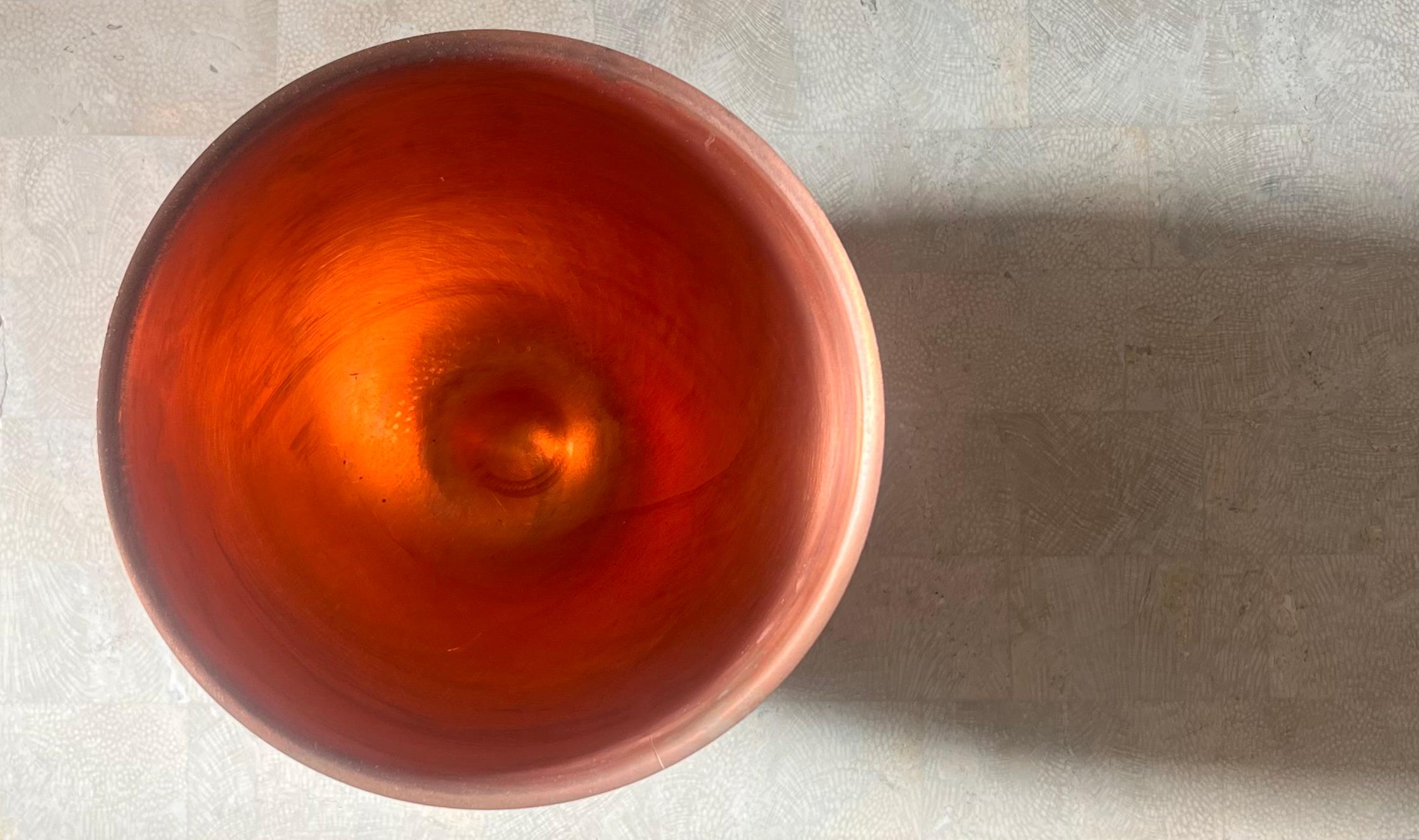 Antique French copper bowl, 19th century In Good Condition For Sale In View Park, CA