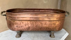 Antique French Copper & Brass Jardeniere / Cachepot
