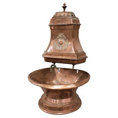 Antique French Copper Converted Cistern & Sink Planter Box or Garden Ornament