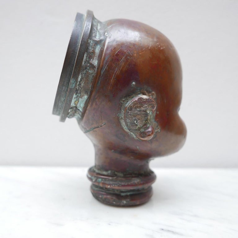 Industrial Antique French Copper Doll Mould For Sale