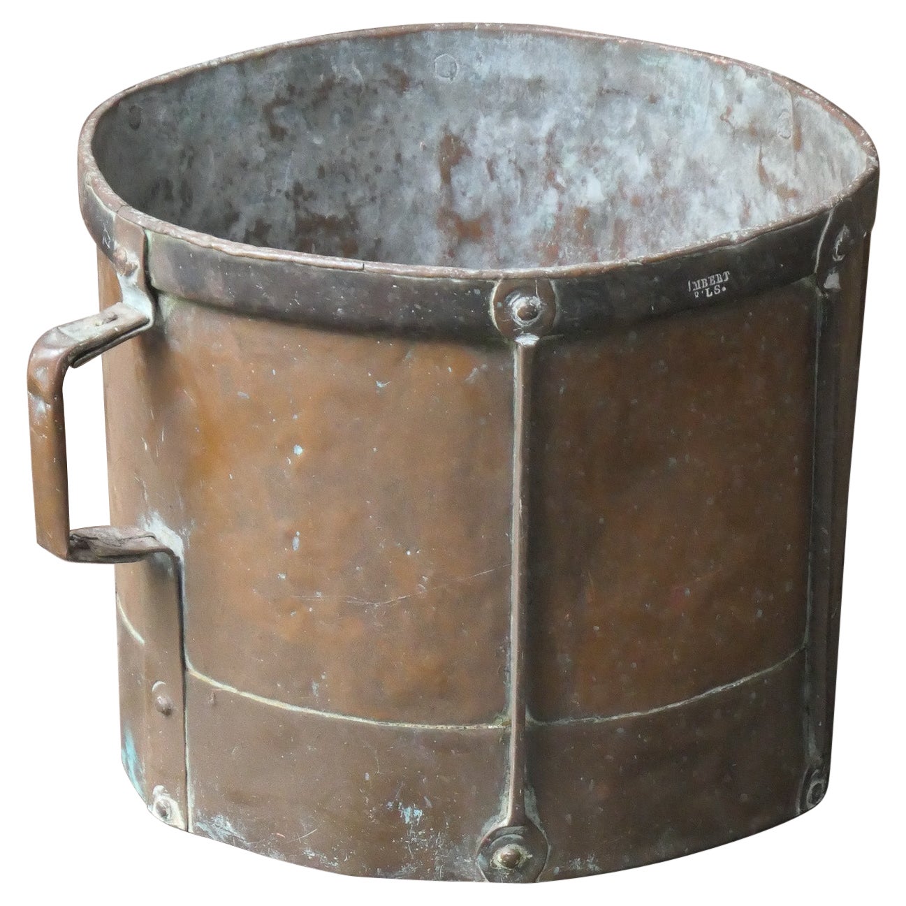 Antique French Copper Log Holder, Early 19th Century For Sale