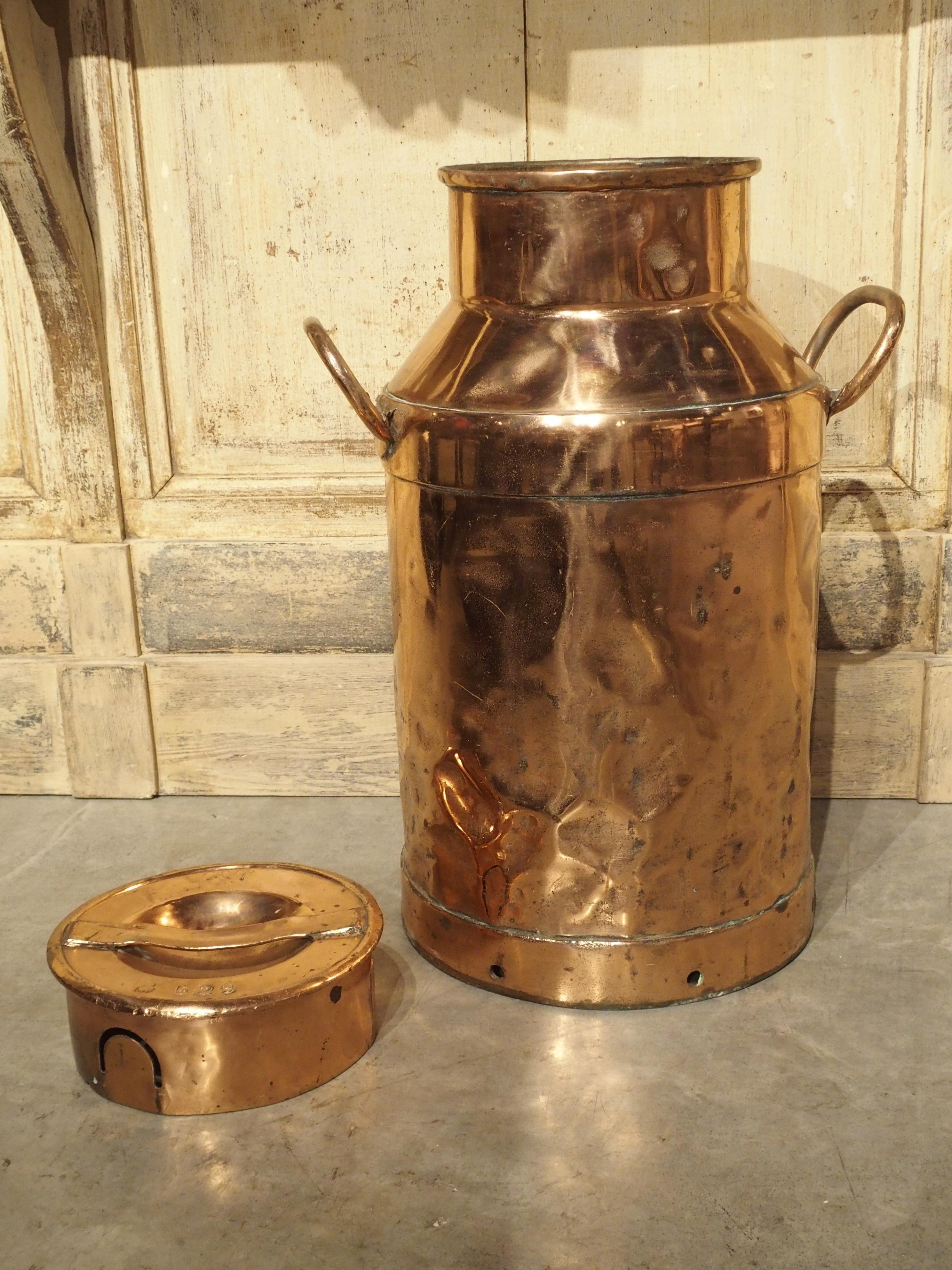 Antique French Copper Milk Container, Late 19th Century 2