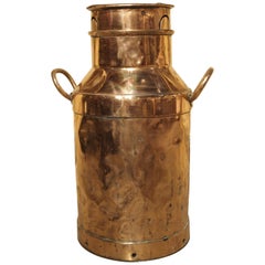 Antique French Copper Milk Container, Late 19th Century