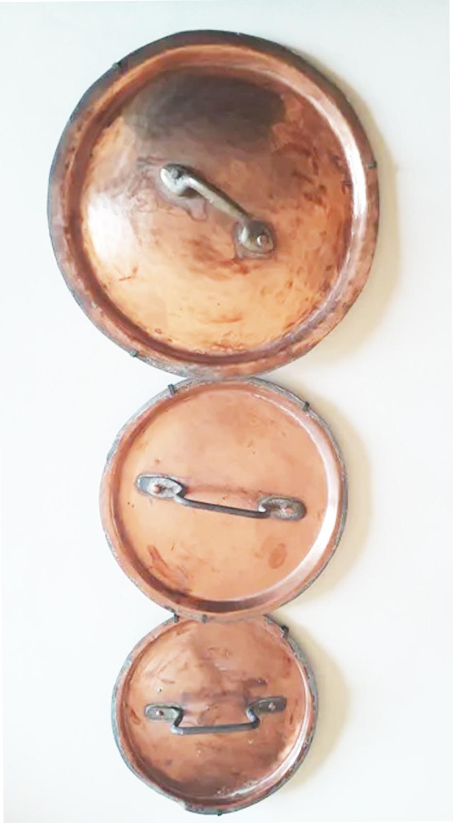 Antique French Copper Pot Lids to Decorate Your Kitchen Wall 19th Century Lot 4 For Sale 4