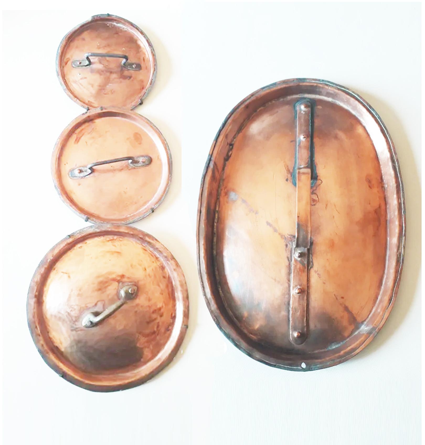 Antique French Copper Pot Lids to Decorate Your Kitchen Wall 19th Century Lot 4 For Sale 5