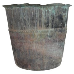 Antique French Copper Riveted Planter Pot